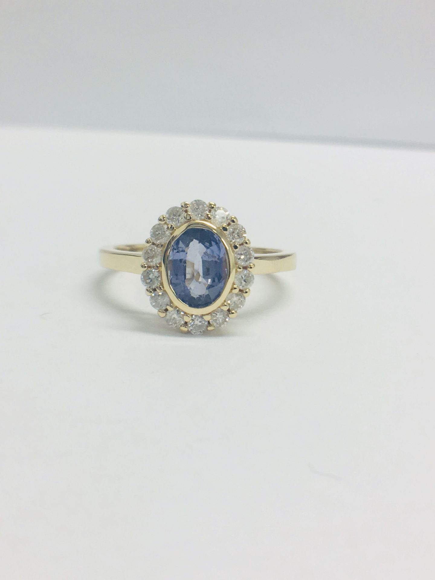 14ct Yellow Gold Sapphire & Diamond Ring