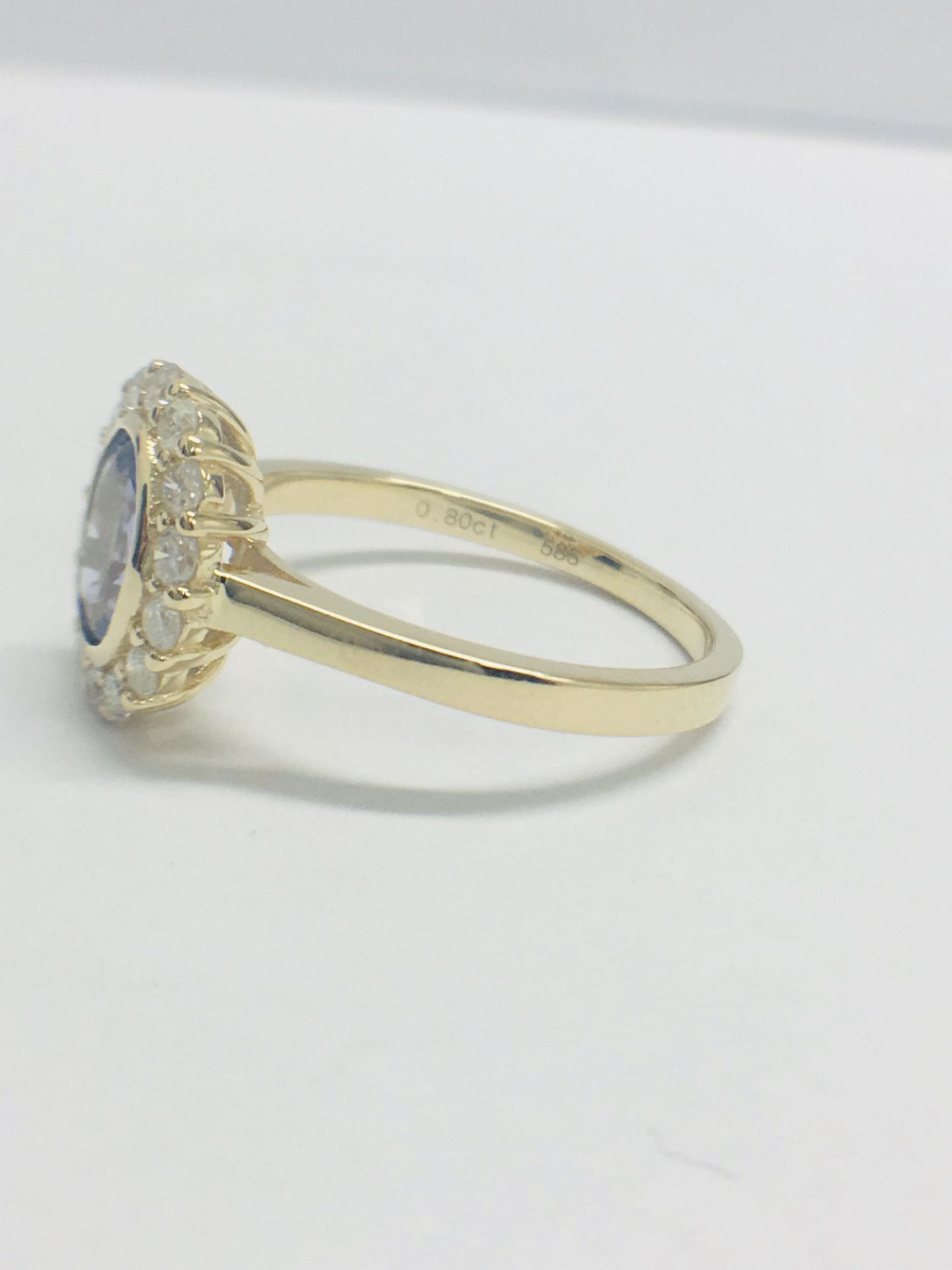 14ct Yellow Gold Sapphire & Diamond Ring - Image 6 of 9