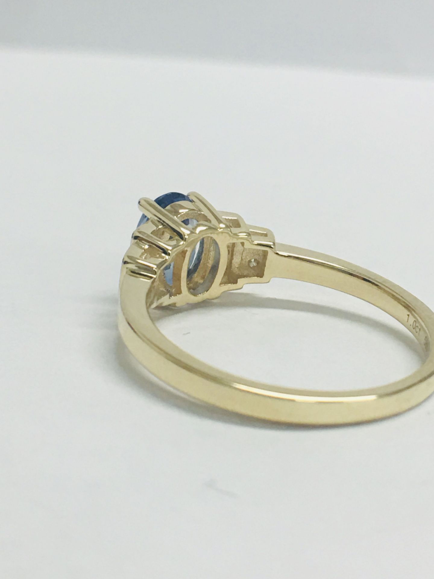 14ct Yellow Gold Sapphire & Diamond Ring - Image 5 of 8