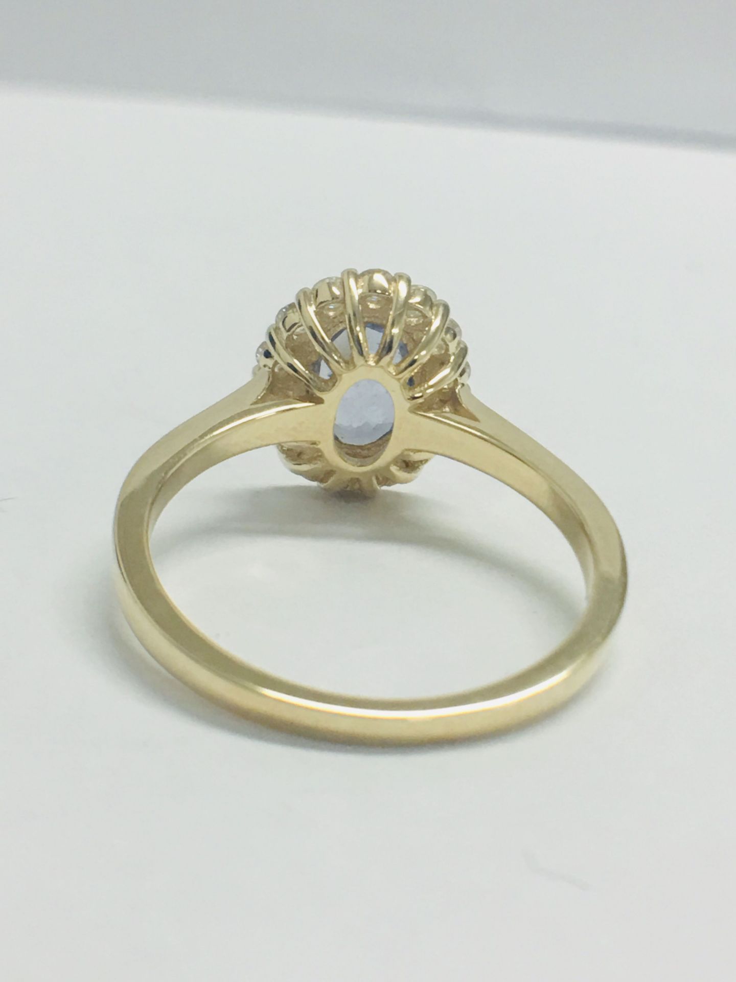 14ct Yellow Gold Sapphire & Diamond Ring - Image 8 of 9