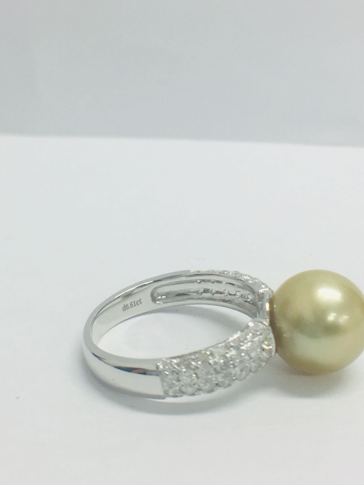 14ct White Gold Pearl & Diamond Ring - Image 6 of 8