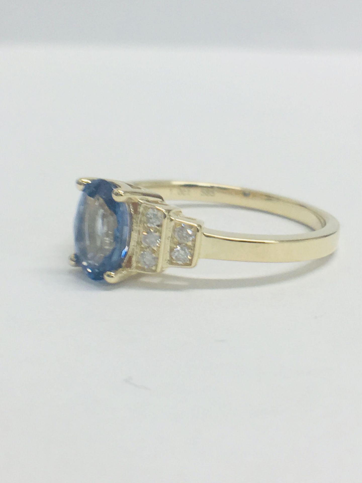 14ct Yellow Gold Sapphire & Diamond Ring - Image 3 of 8