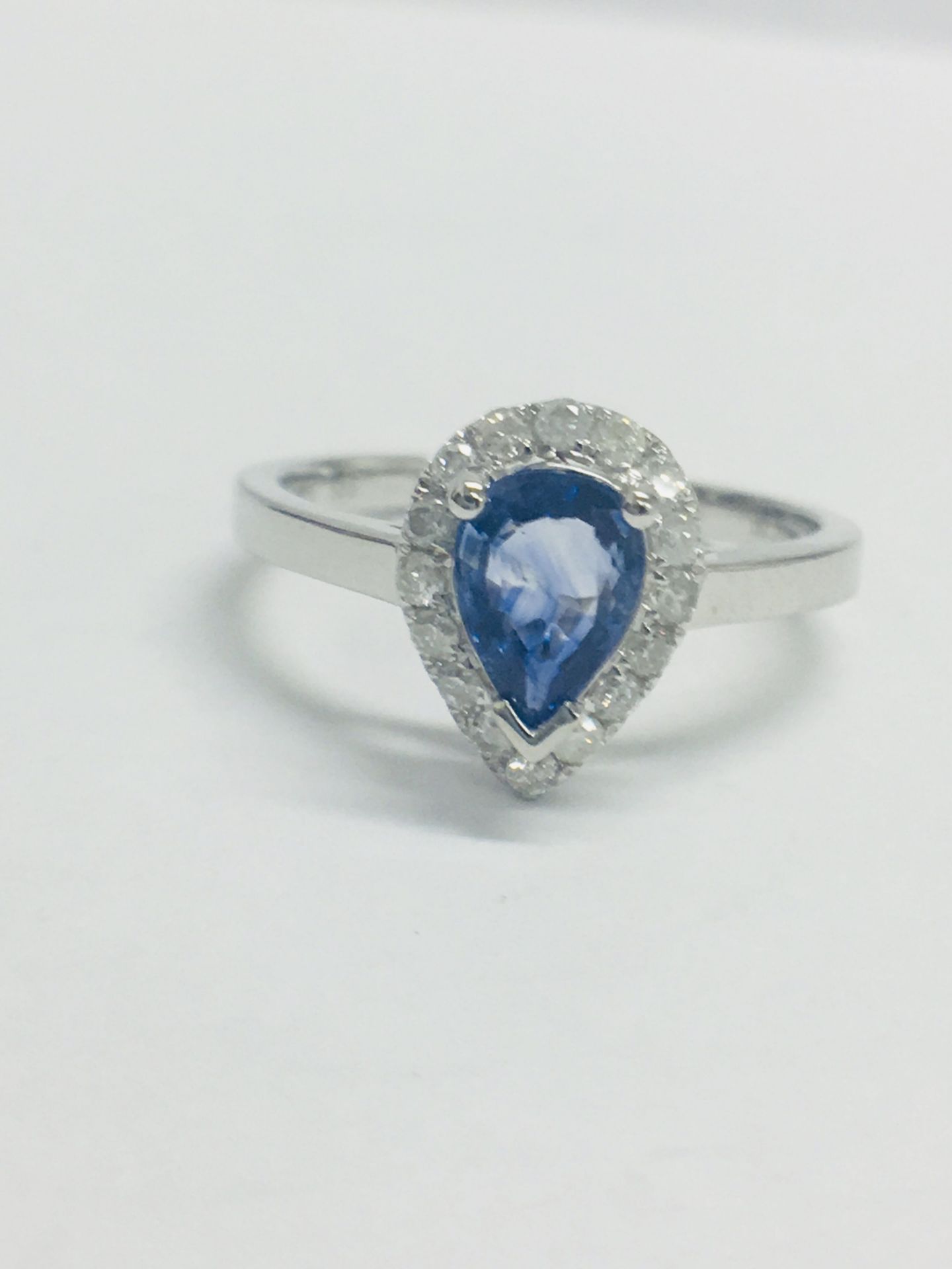 14ct White Gold Sapphire & Diamond Ring