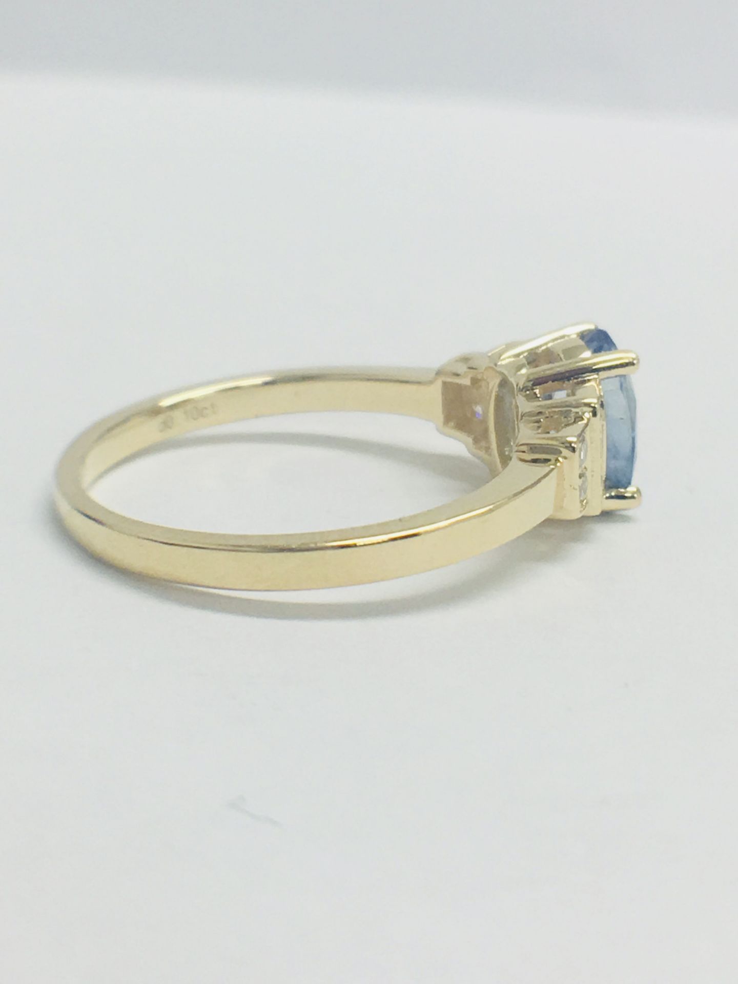 14ct Yellow Gold Sapphire & Diamond Ring - Image 7 of 8