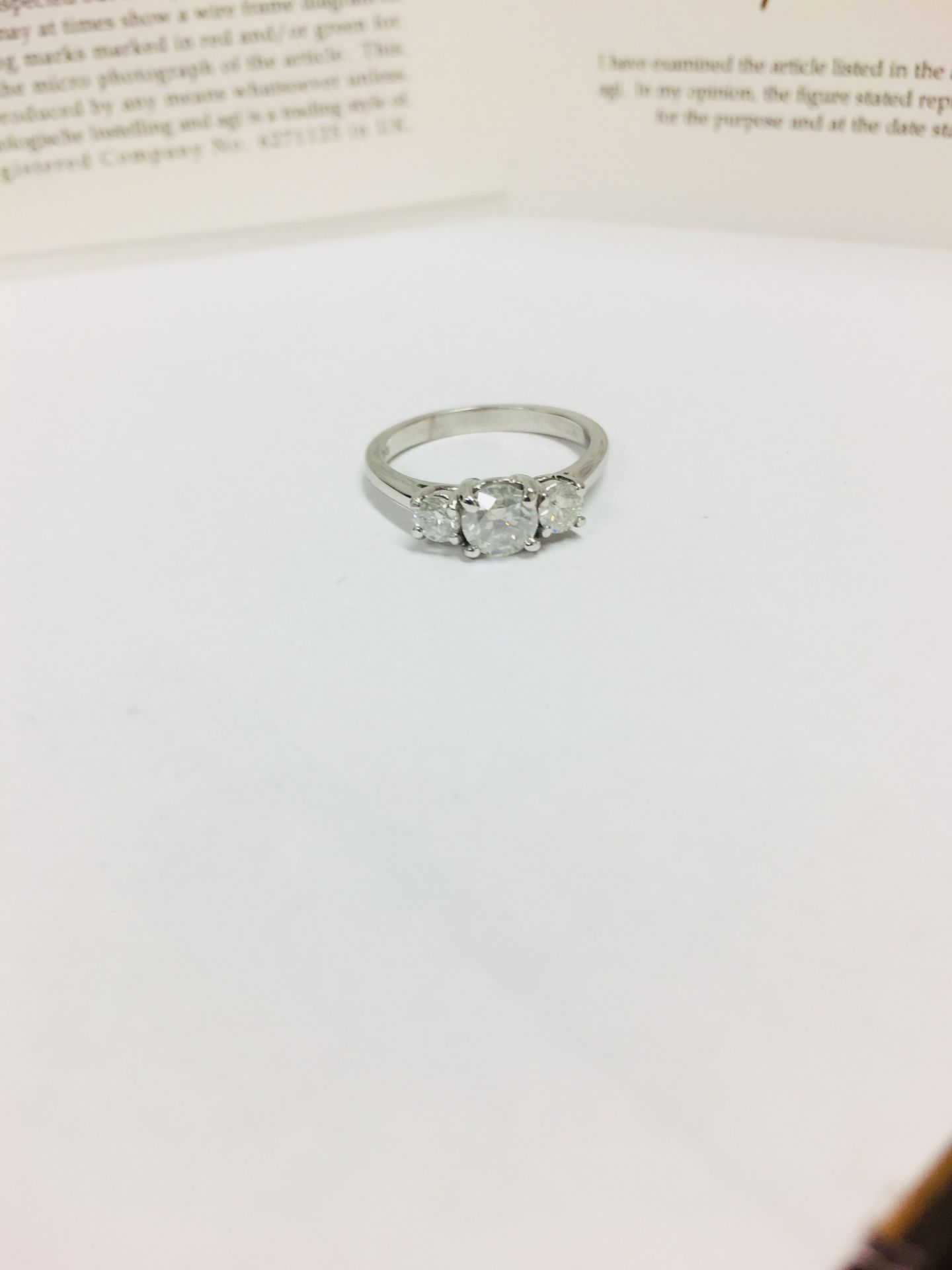 Platinum Diamond Three Stone Ring - Image 2 of 5