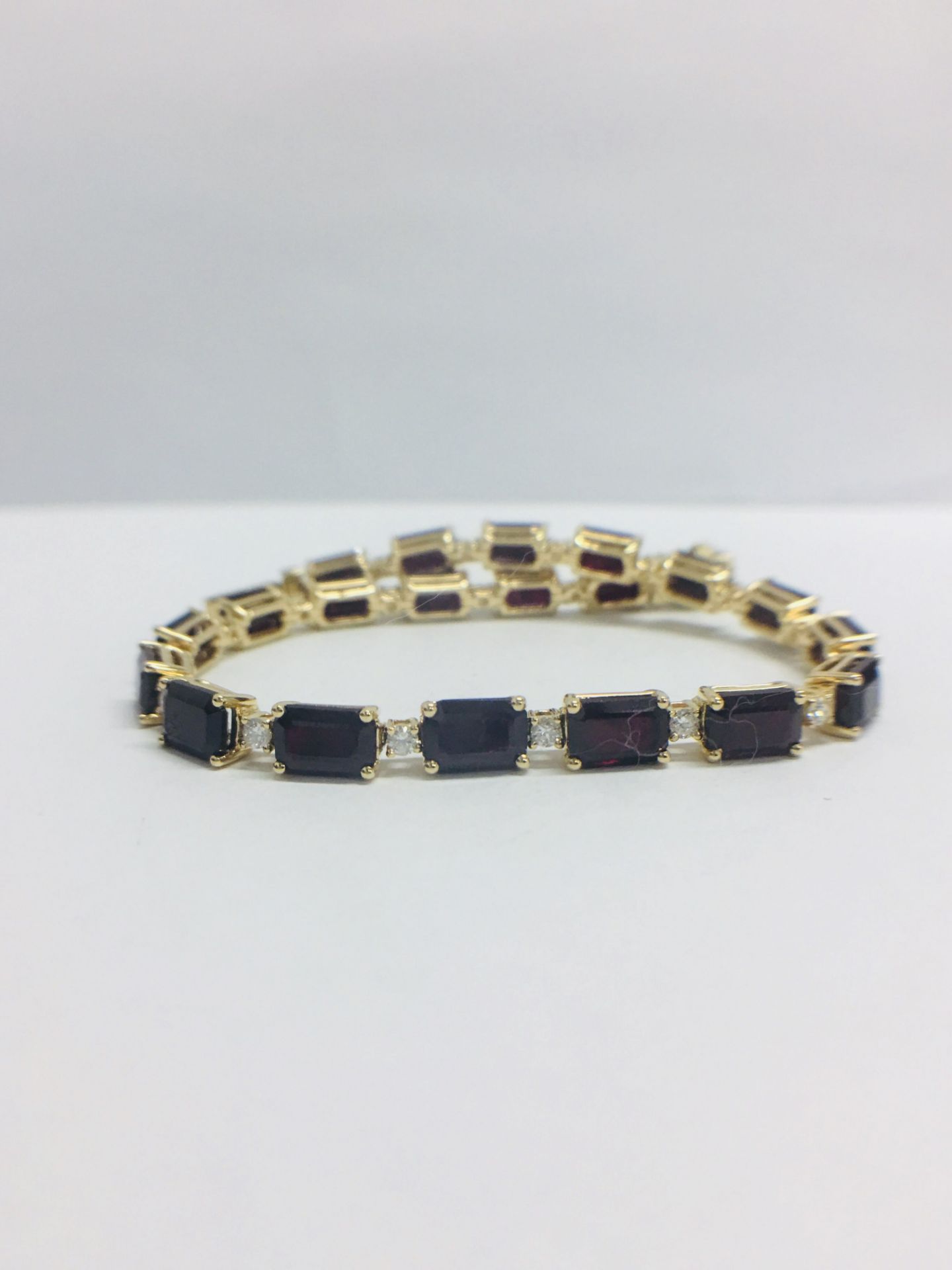 18ct Yellow Gold Ruby & Diamond Tennis Bracelet