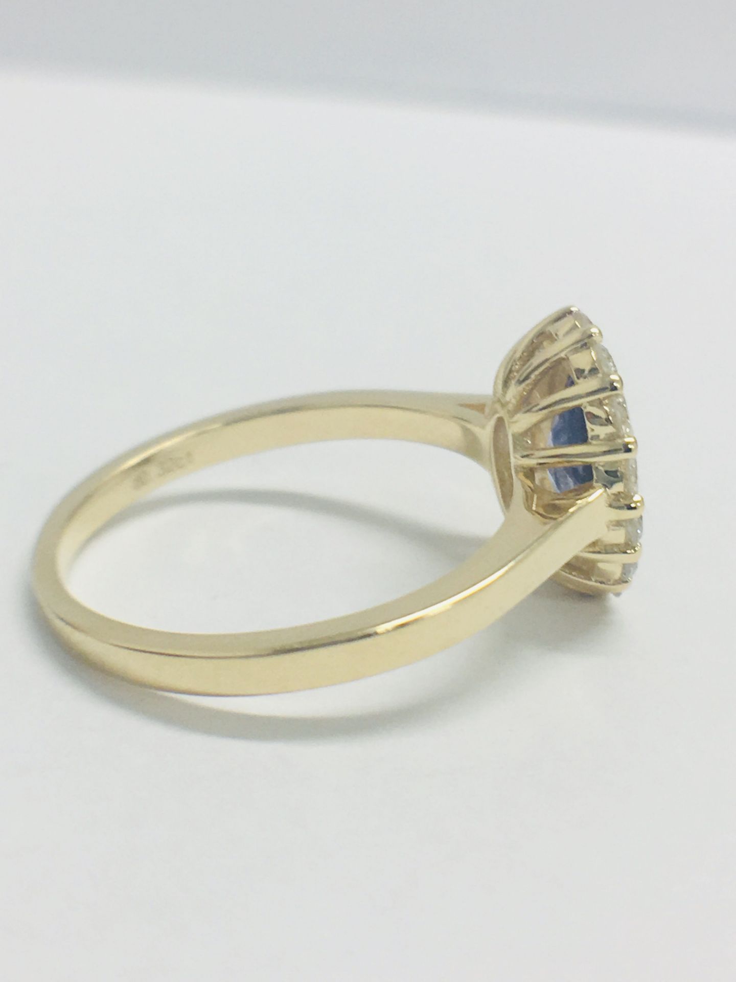 14ct Yellow Gold Sapphire & Diamond Ring - Image 9 of 9