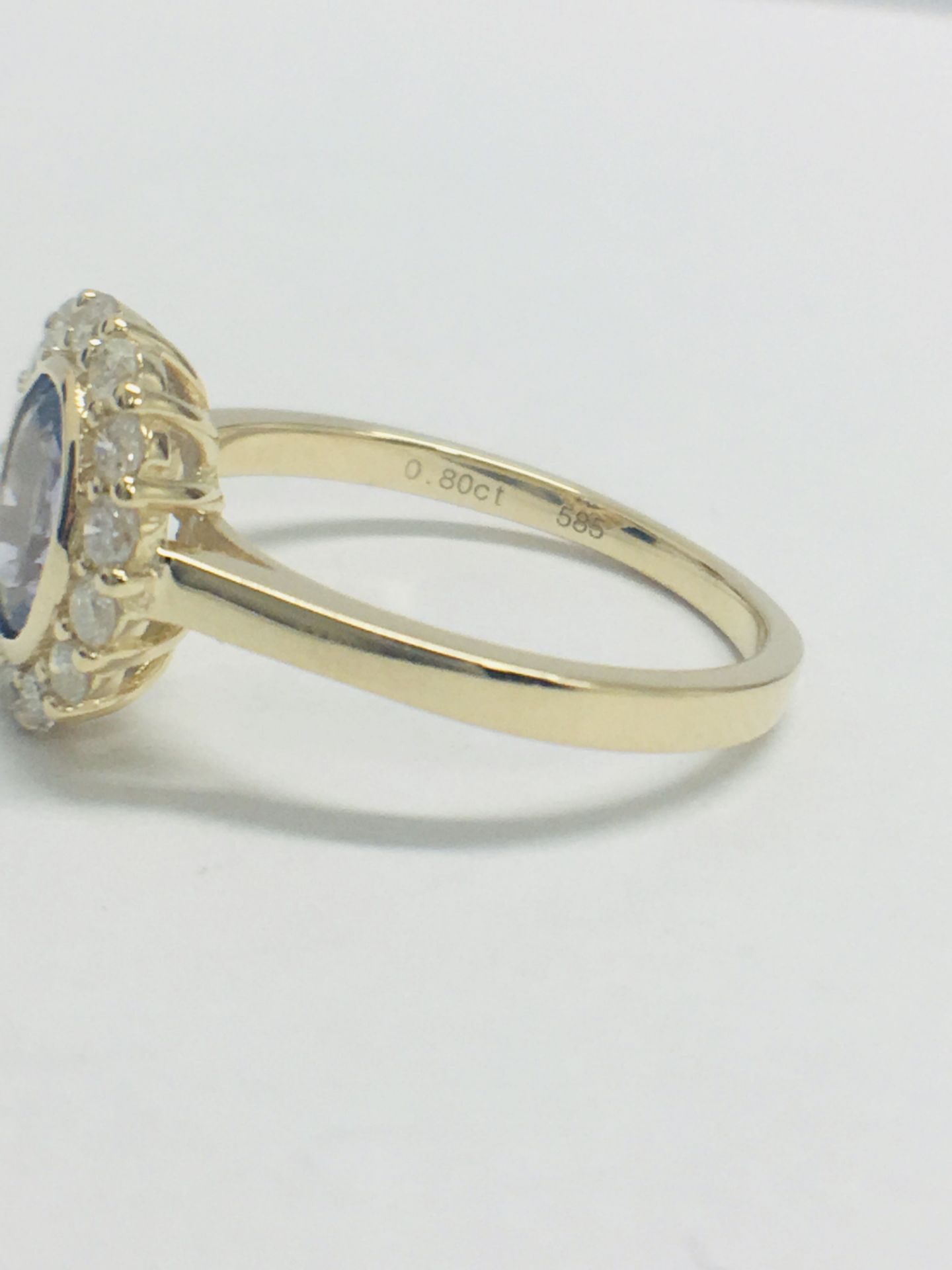 14ct Yellow Gold Sapphire & Diamond Ring - Image 5 of 9