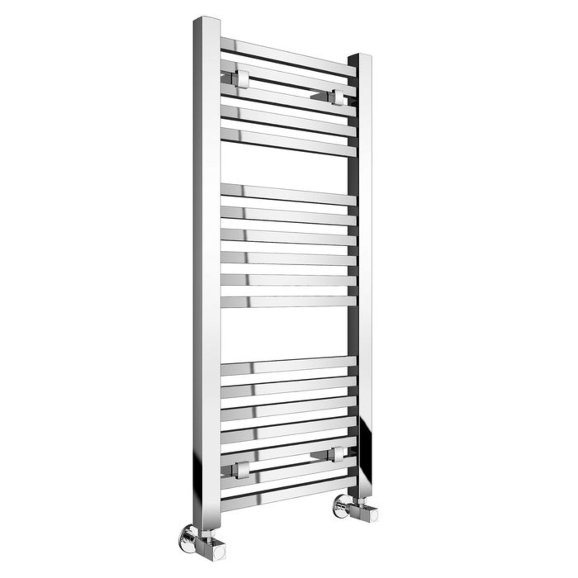 (EY73) 1000x450mm Chrome Square Rail Ladder Towel Radiator. Made from low carbon steel with a high - Image 4 of 4