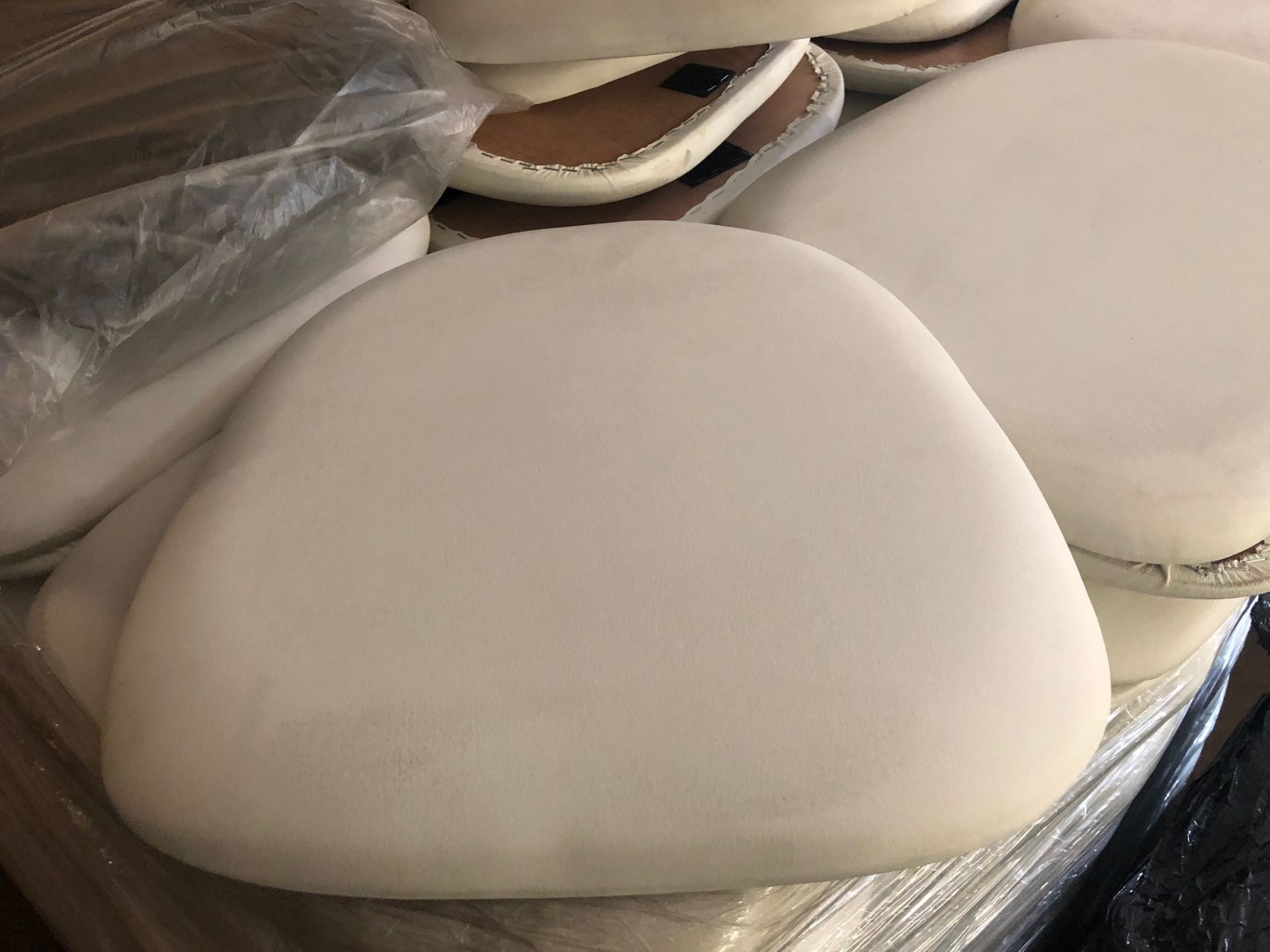 112 white faux leather seat pads