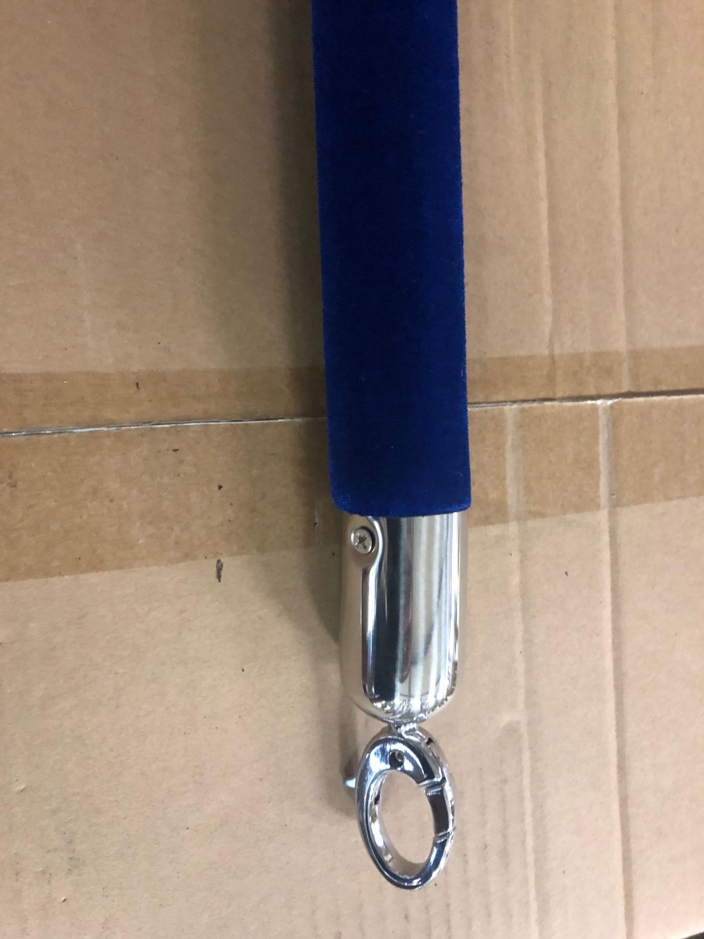 12 x blue barrier ropes with chrome ends