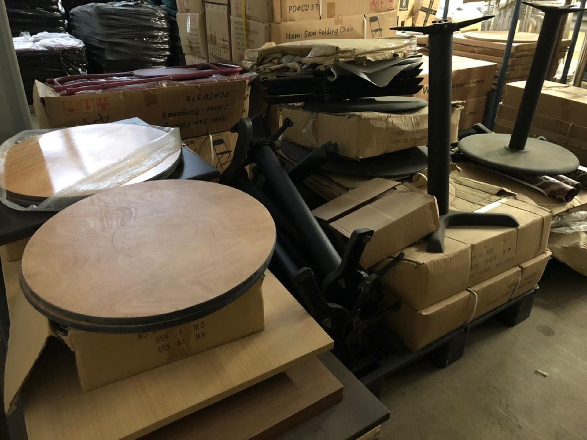 3 x pallets of cast iron table bases and tops