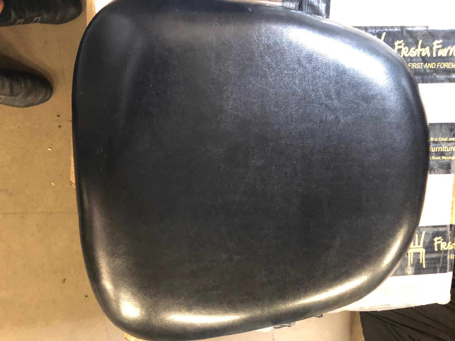 74 x Black faux leather seat pads