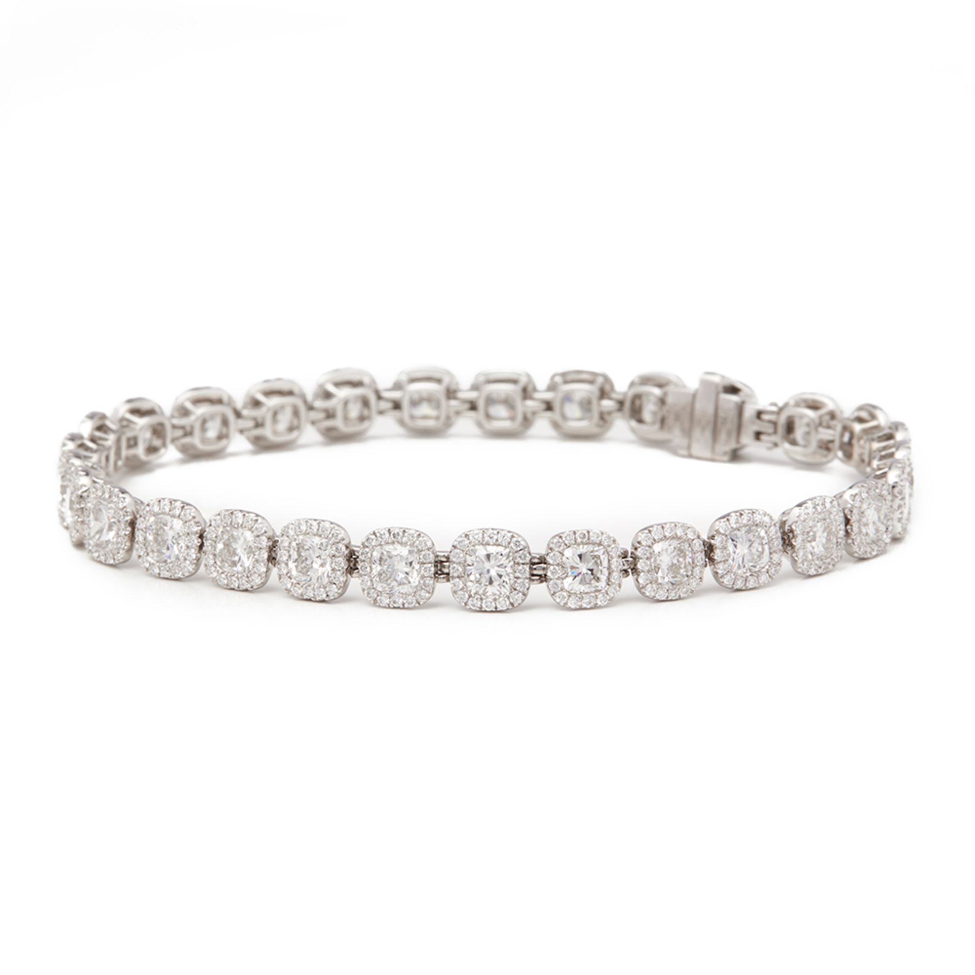 Platinum Cushion Cut 12.83ct Diamond Aura Bracelet - Image 8 of 8