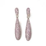 18k White Gold Pink Sapphire & Diamond Gocce Earrings