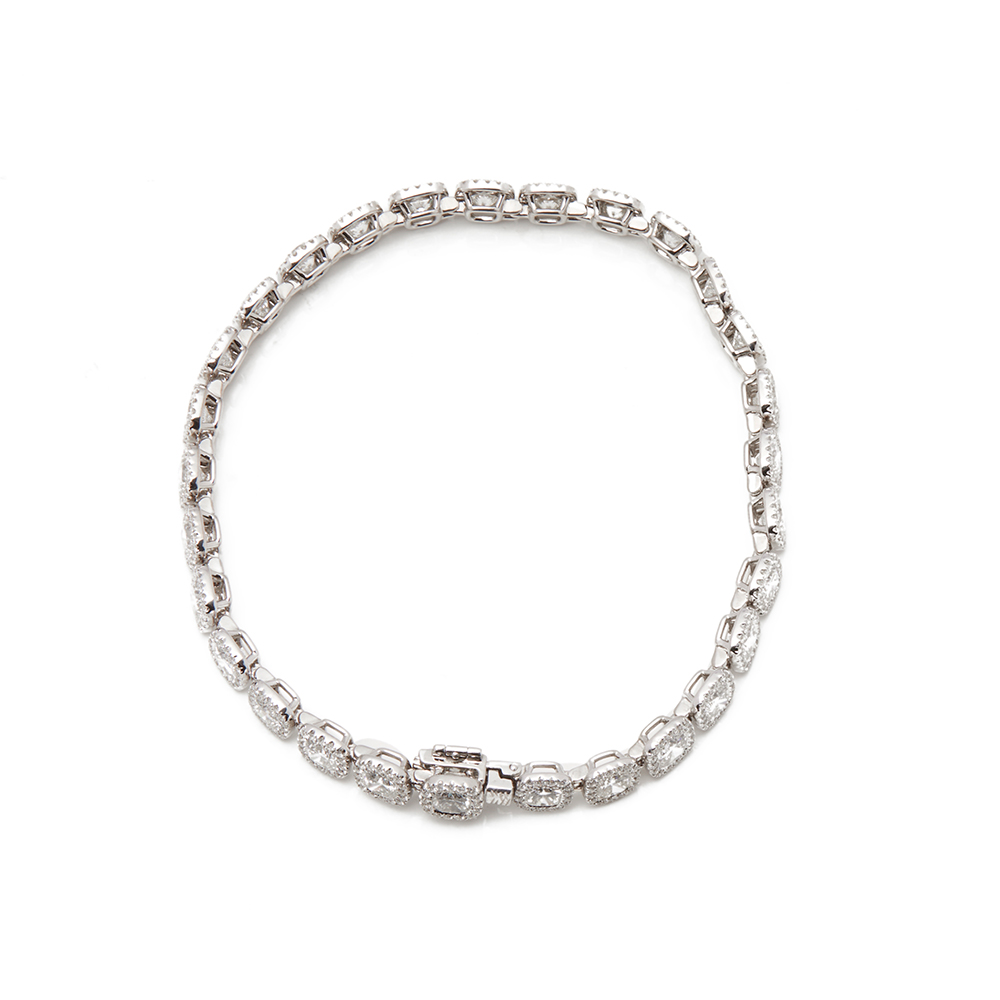 Platinum Cushion Cut 12.83ct Diamond Aura Bracelet - Image 4 of 8