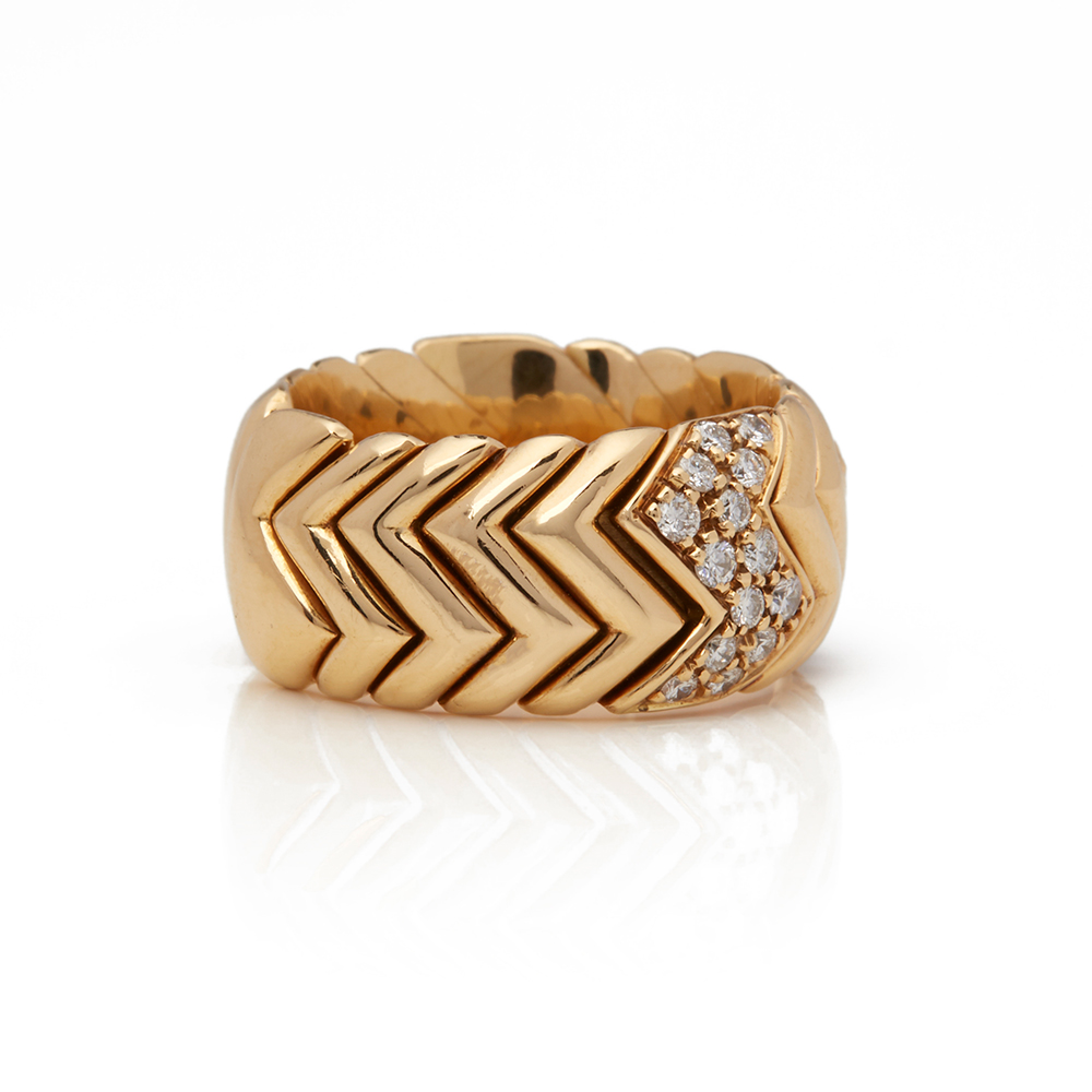 18k Yellow Gold Diamond Spiga Ring - Image 7 of 8