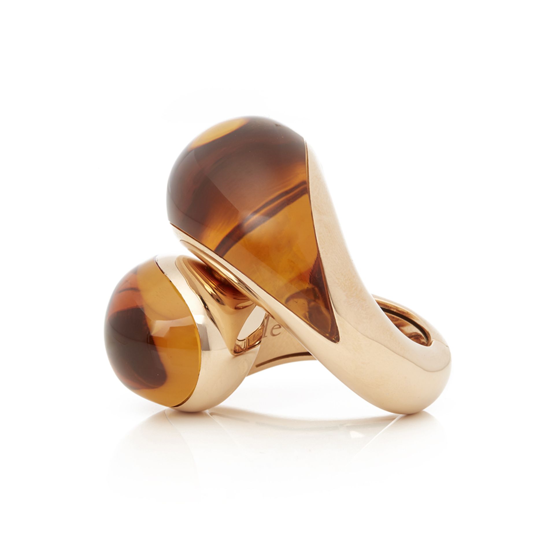 18k Rose Gold Cabochon Cut Citrine Sensualona Ring - Image 10 of 11