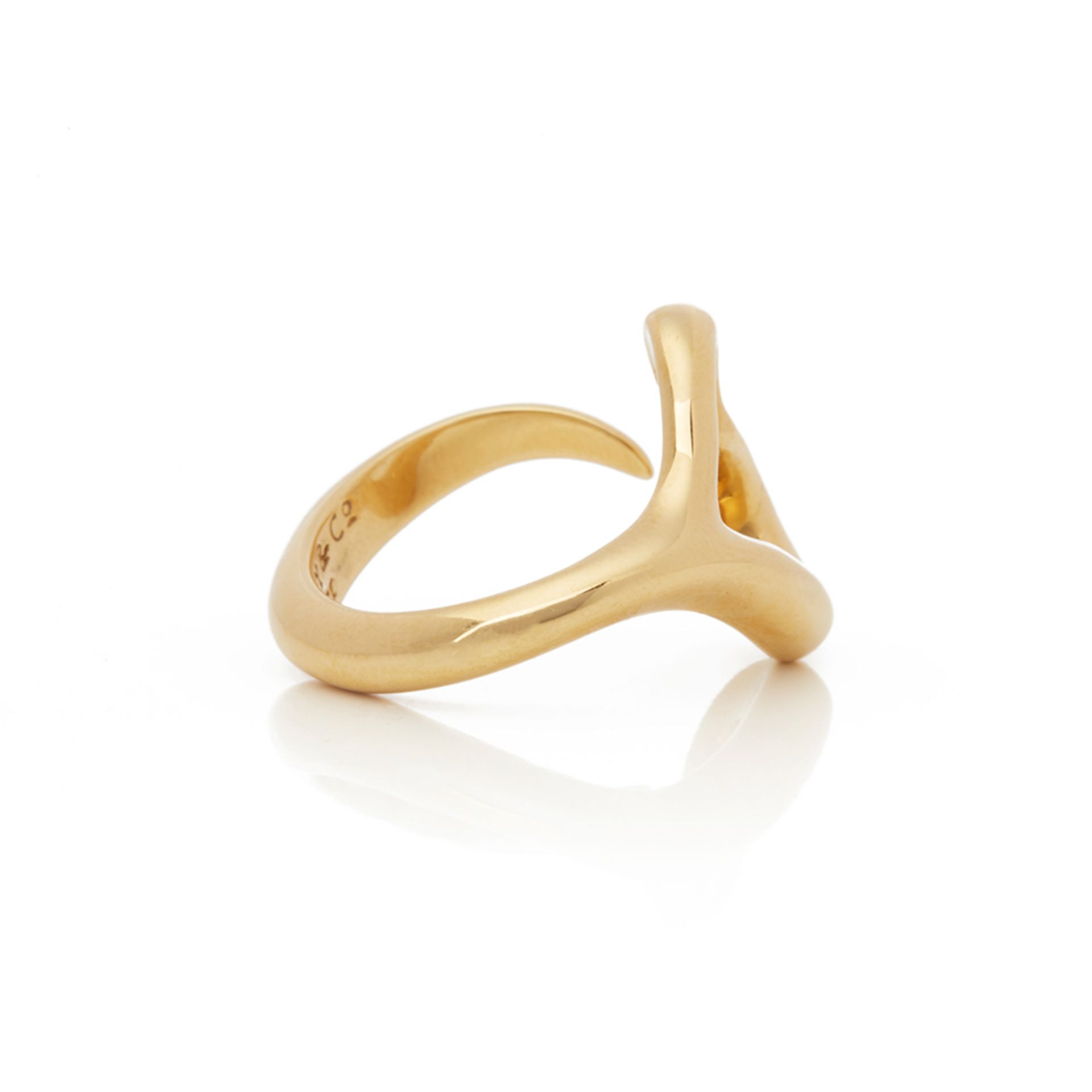 18k Yellow Gold Open Heart Elsa Peretti Ring - Image 6 of 8