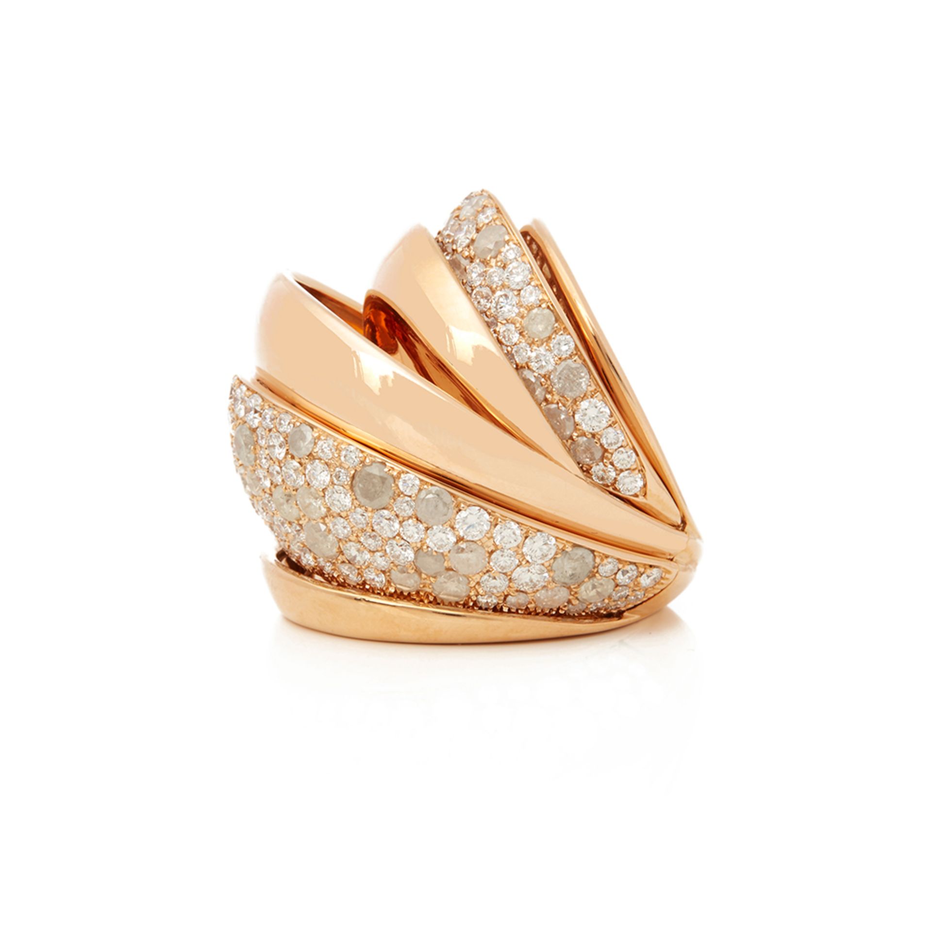 18k Rose Gold Icy Diamond Cocktail Jane Ring - Image 8 of 10