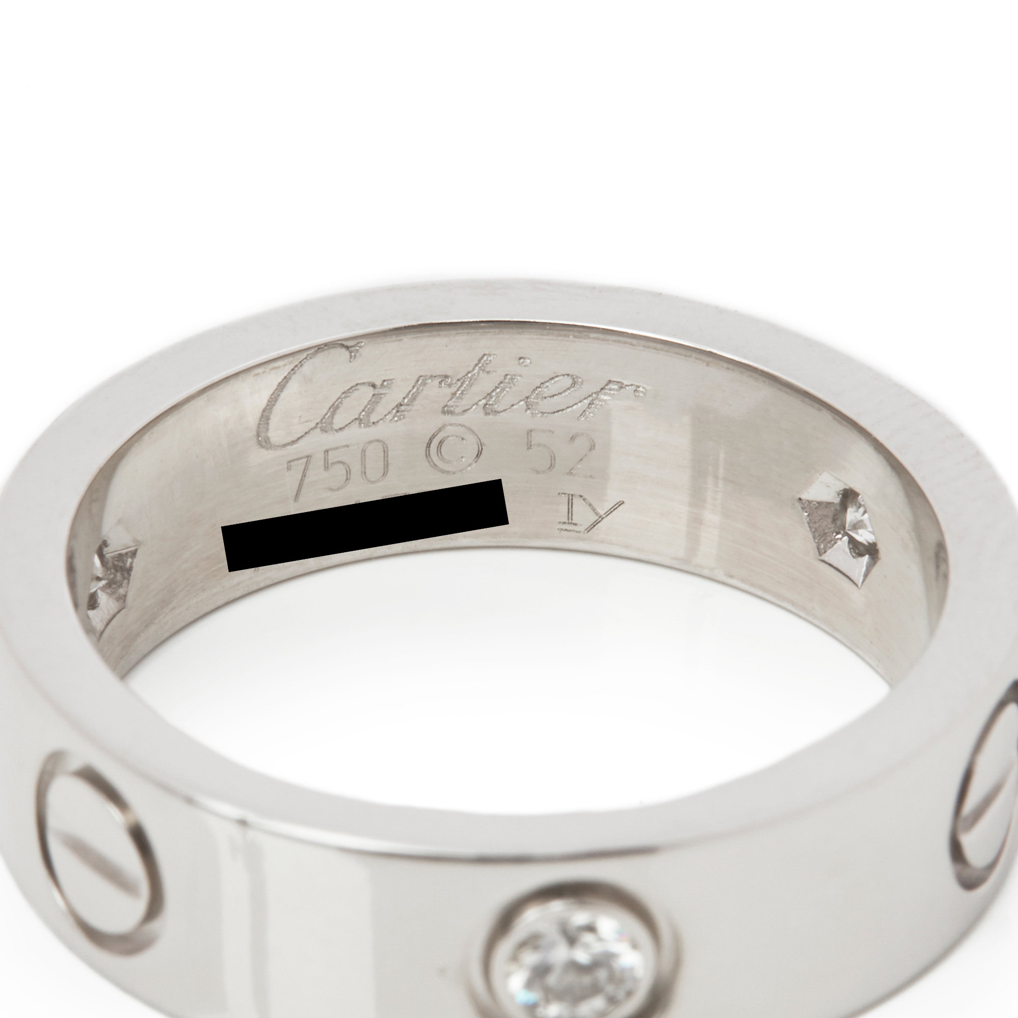 18k White Gold 3 Diamond Love Ring - Image 4 of 8