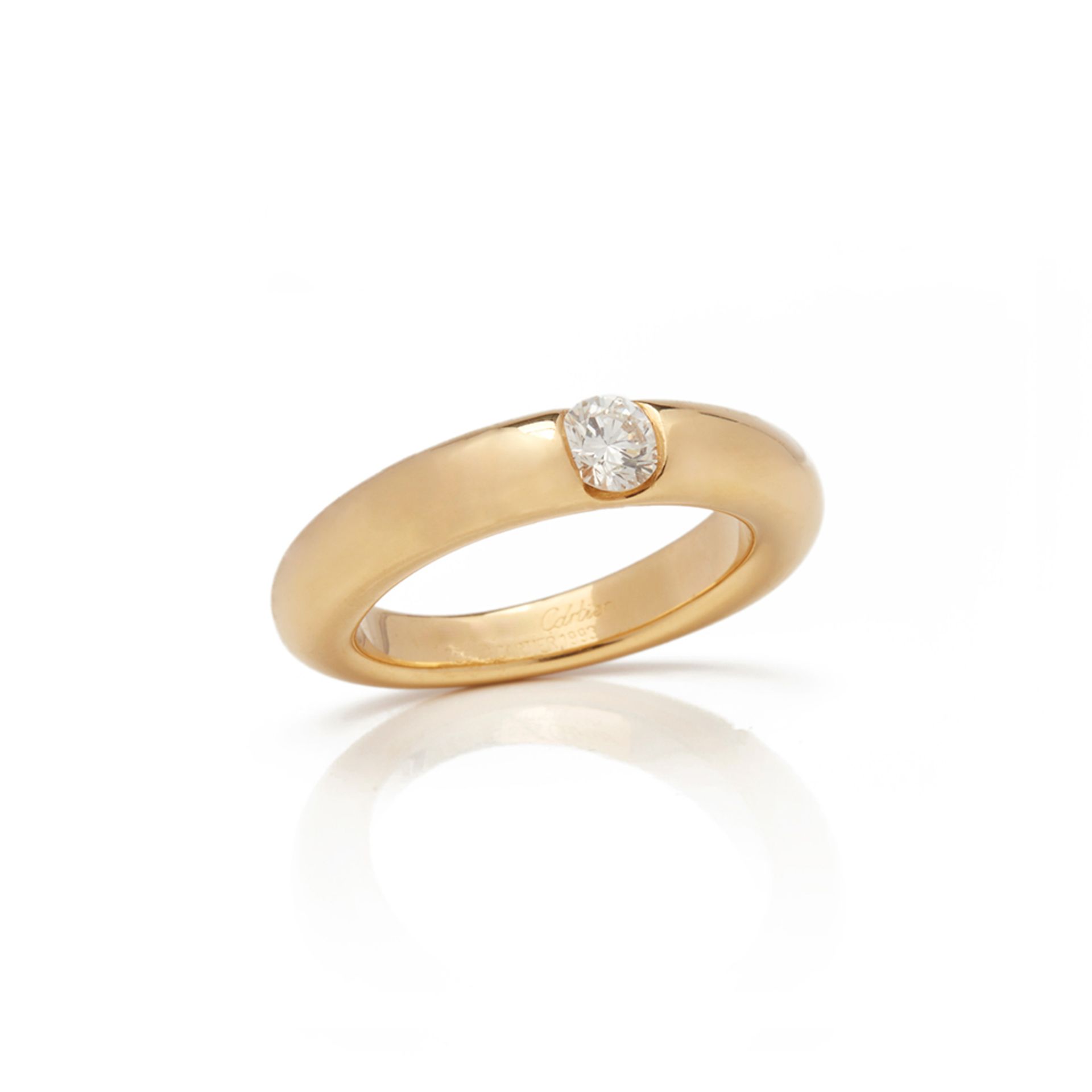 18k Yellow Gold Solitaire 0.25ct Diamond Ellipse Ring