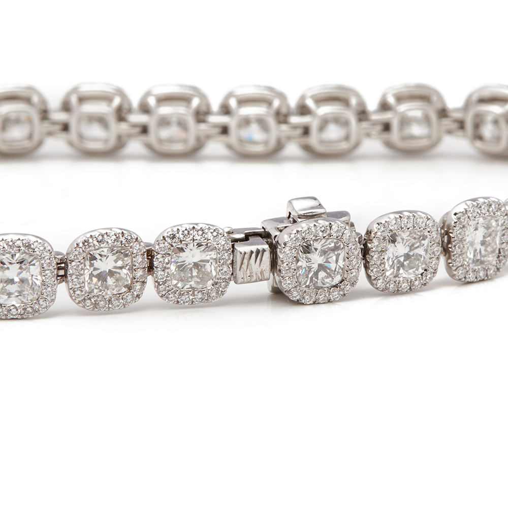 Platinum Cushion Cut 12.83ct Diamond Aura Bracelet - Image 6 of 8