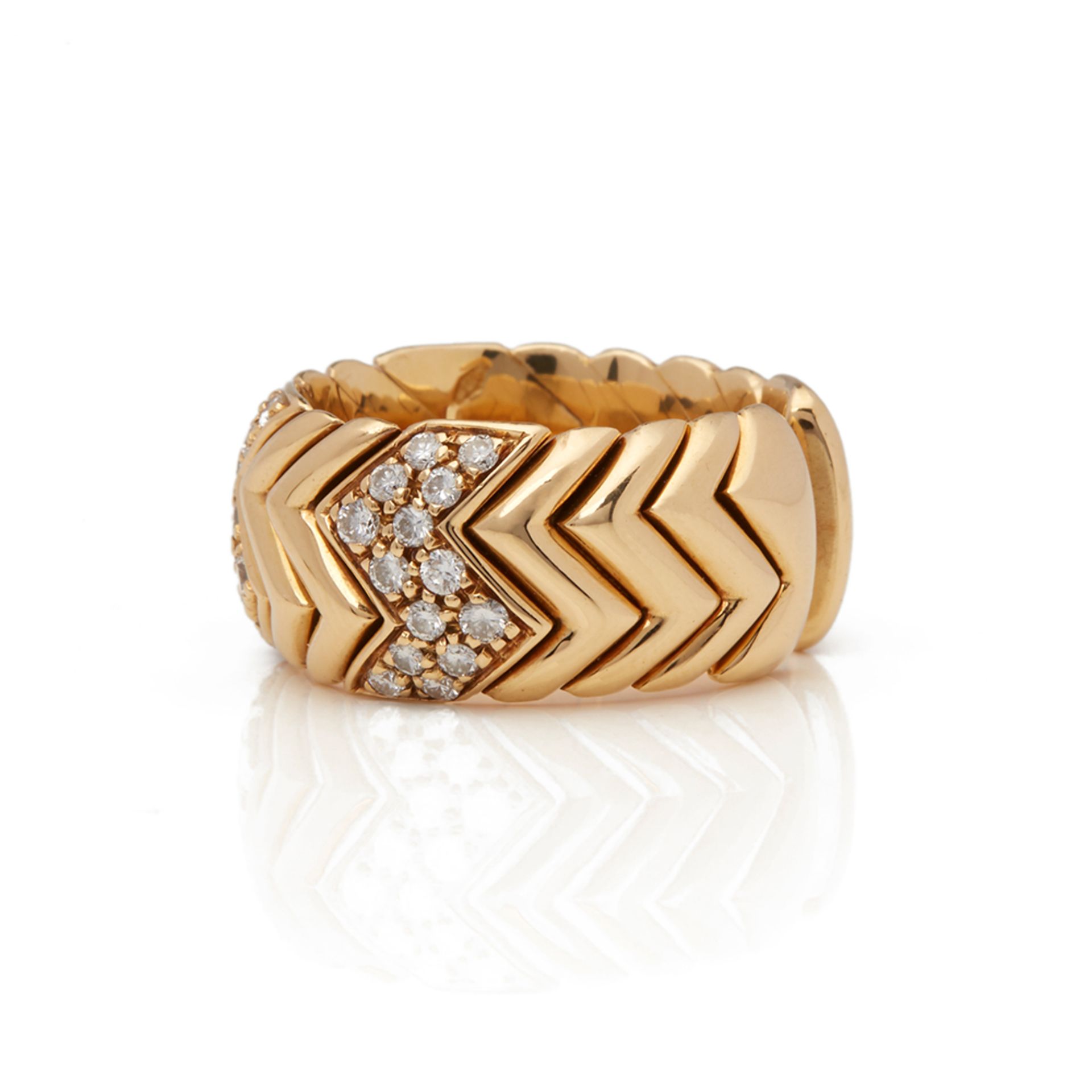 18k Yellow Gold Diamond Spiga Ring - Image 6 of 8