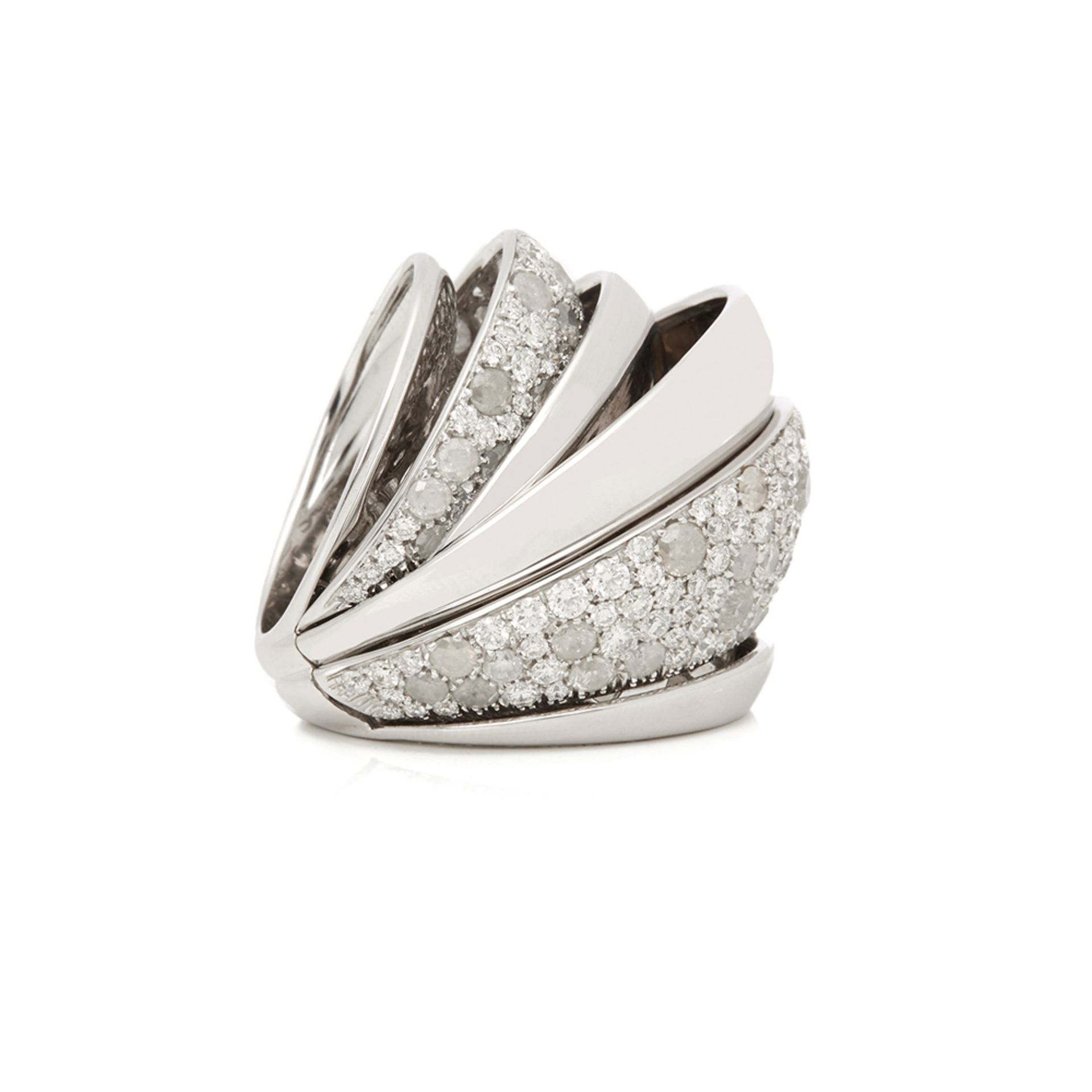 18k White Gold Icy Diamond Cocktail Jane Ring - Image 9 of 10