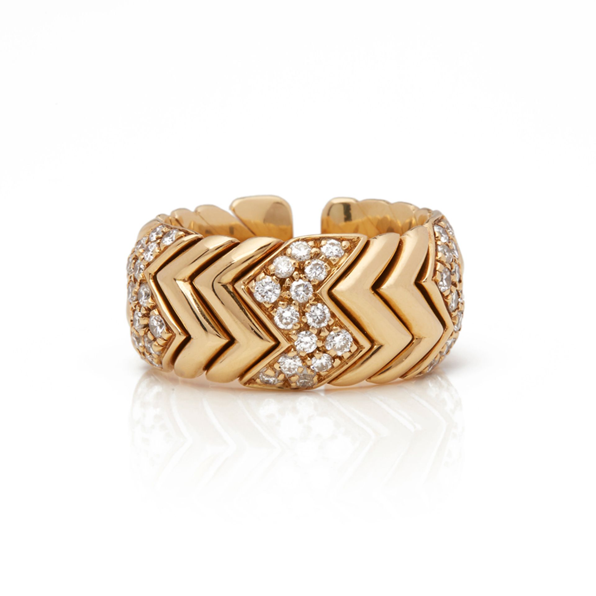 18k Yellow Gold Diamond Spiga Ring - Image 8 of 8