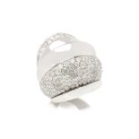 18k White Gold Icy Diamond Cocktail Jane Ring