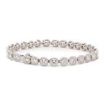 Platinum Cushion Cut 12.83ct Diamond Aura Bracelet