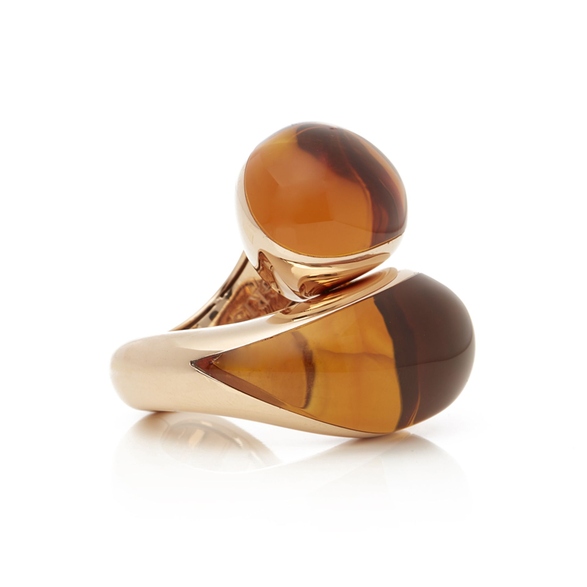 18k Rose Gold Cabochon Cut Citrine Sensualona Ring - Image 11 of 11