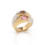 18k Yellow & 18k White Gold Multi-Gem Doppio Ring