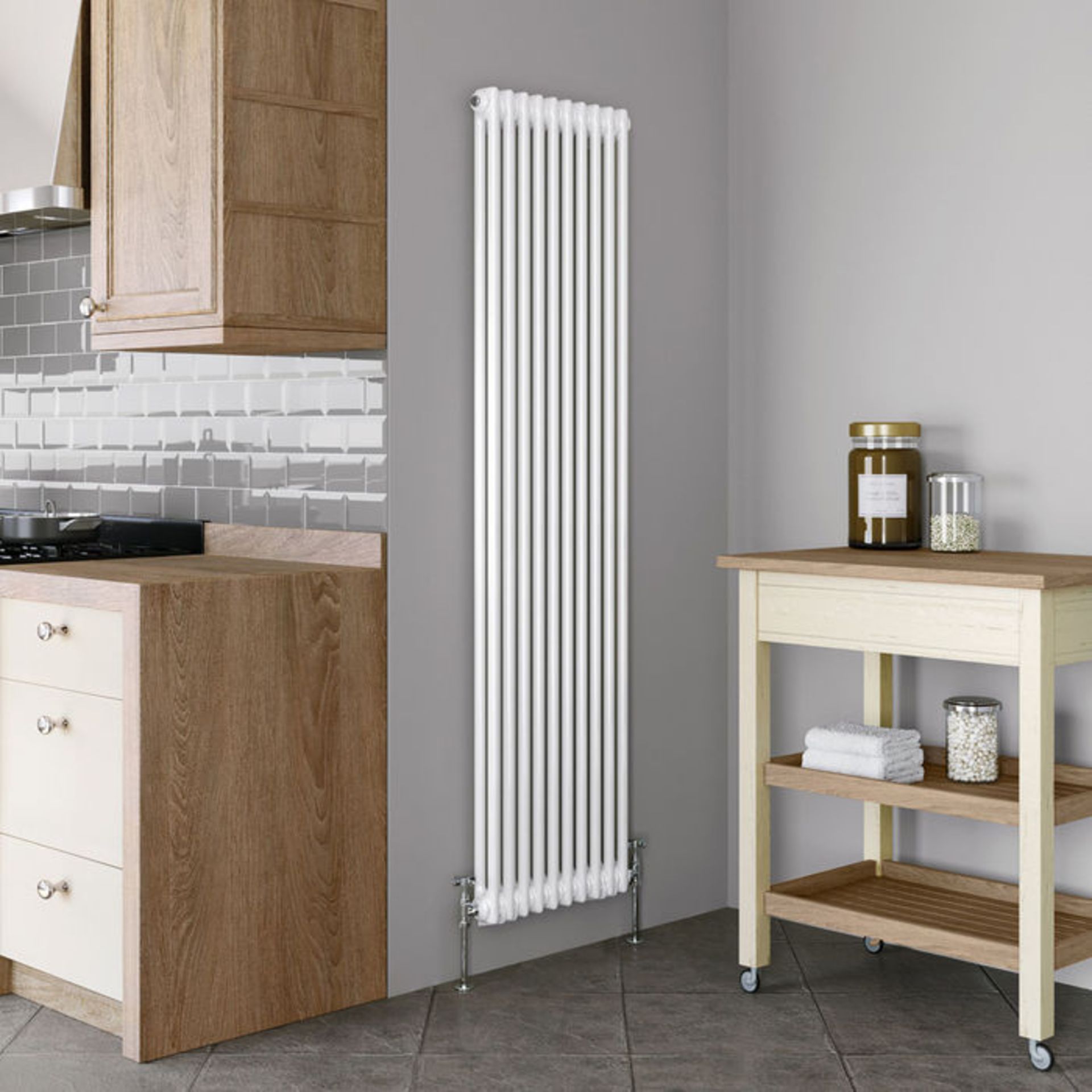 (XX19) 2000x490mm White Double Panel Vertical Colosseum Traditional Radiator. RRP £488.99. For... - Image 3 of 4