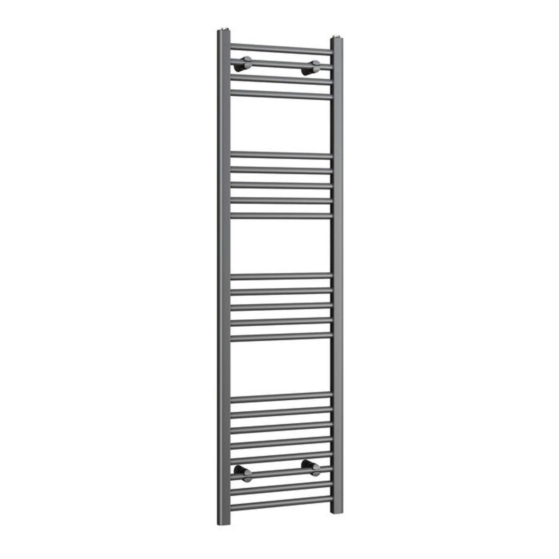 (AD259) 1800x400mm - 20mm Tubes - Anthracite Heated Straight Rail Ladder Towel Radiator. RRP £209.