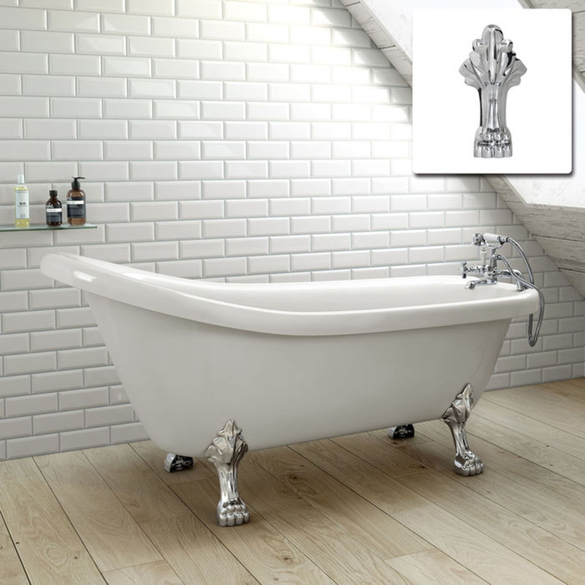 (XX9) 1550mm Cambridge Traditional Roll Top Slipper Bath - Dragon Feet. RRP £699.99. Bath manu... - Image 2 of 5