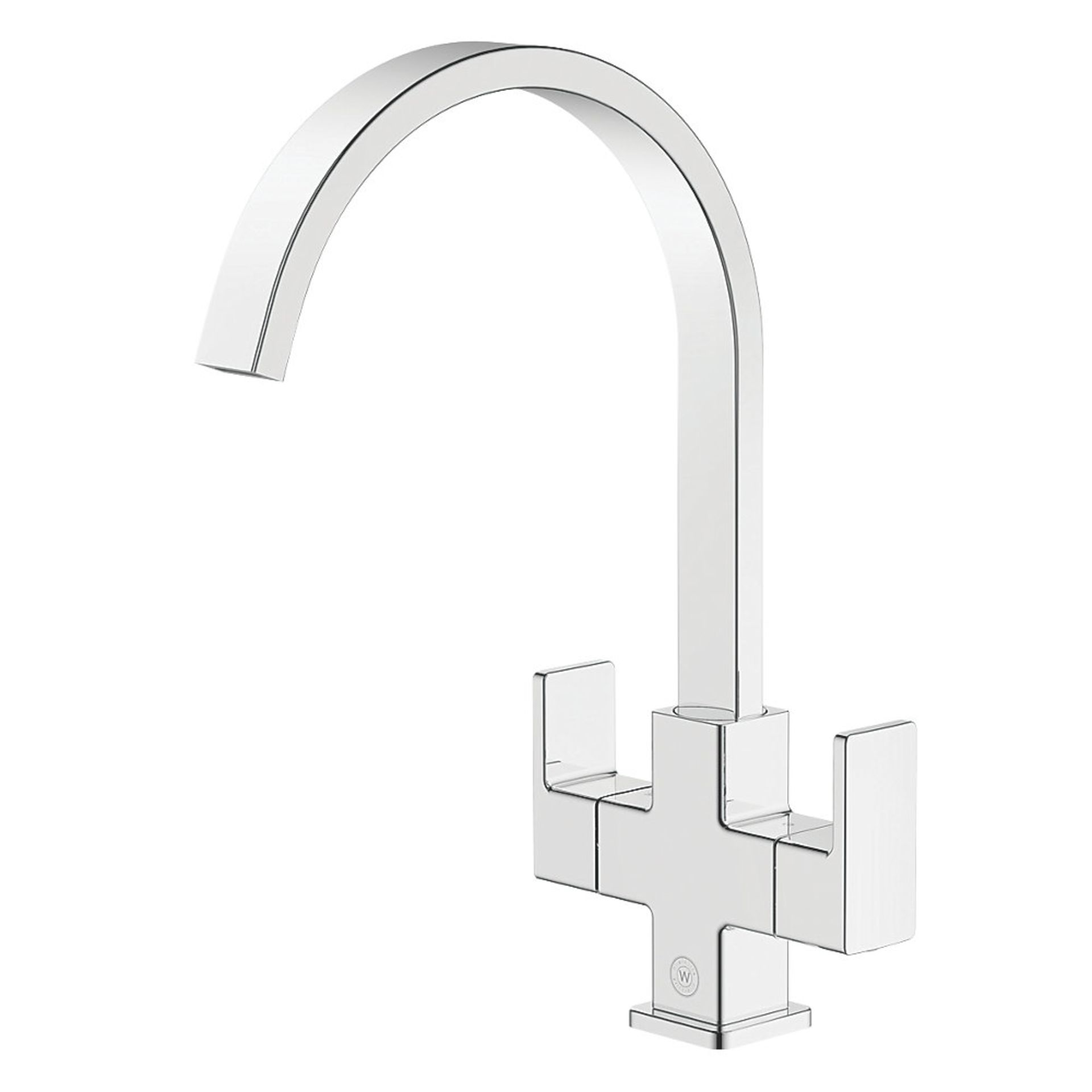 (XX50) Heritage Cubic Dual-Lever Monobloc Mixer Tap Chrome. Double Lever Operation _ Turn De...