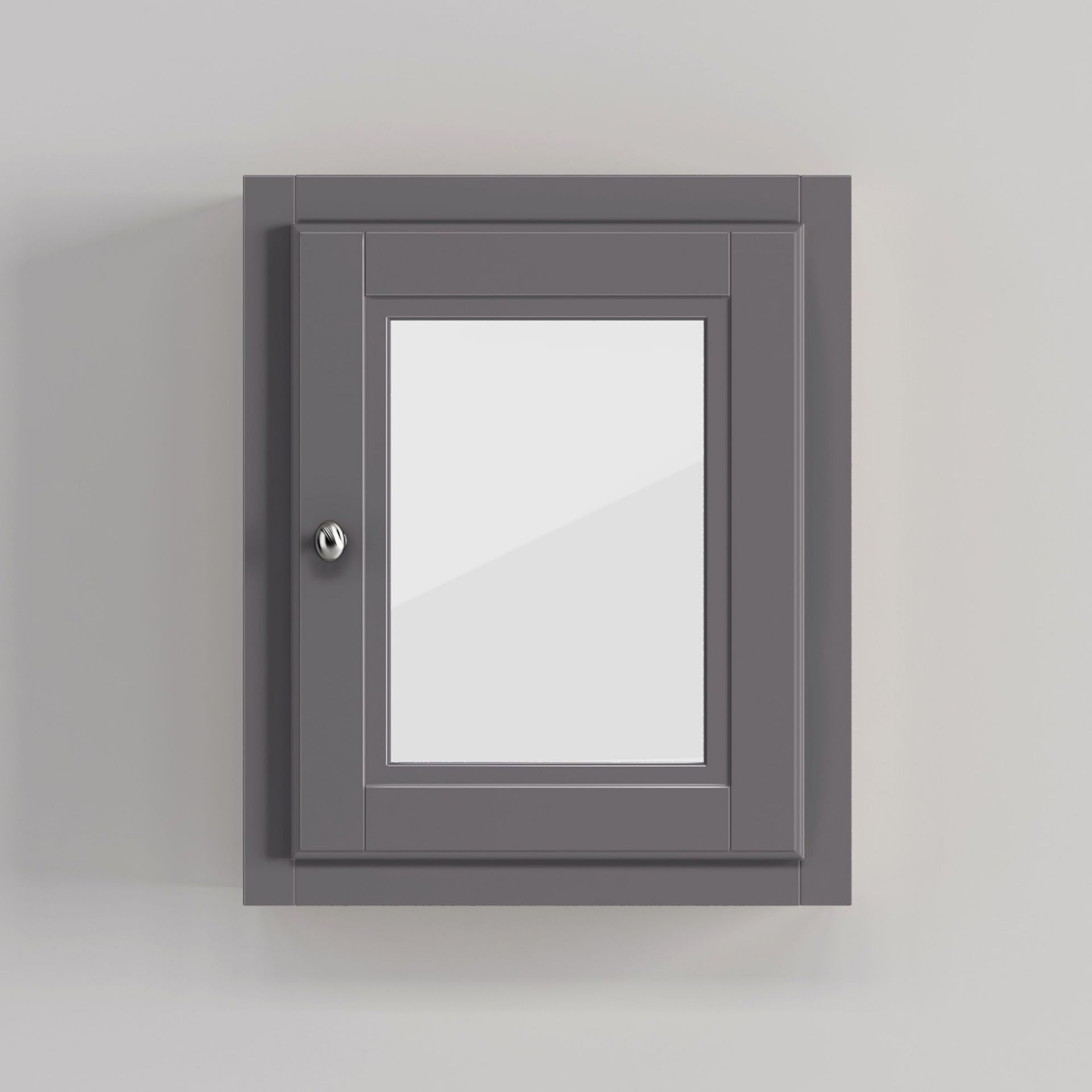 (XX84) 500mm Cambridge Midnight Grey Single Door Mirror Cabinet. RRP £199.99. Traditional aest... - Image 4 of 4