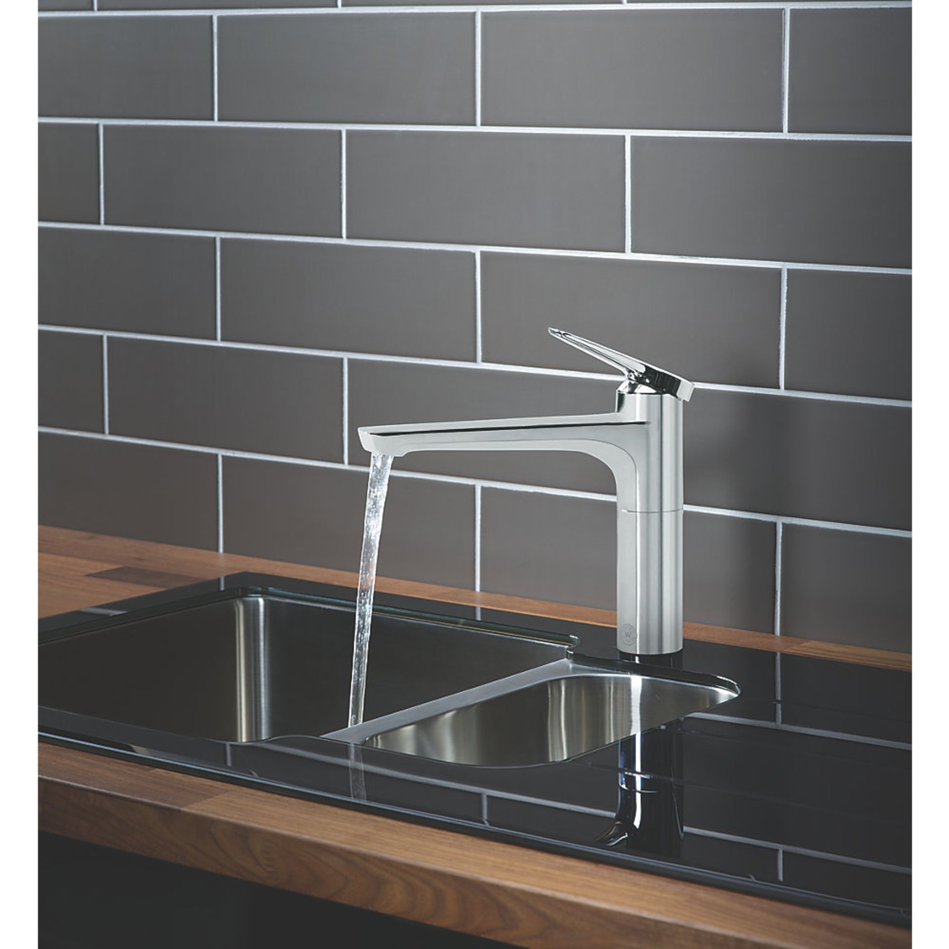 (XX49) Heritage Mezzo Single-Lever Mono Mixer Tap Chrome. Single Lever Operation 35mm Ceramic ...