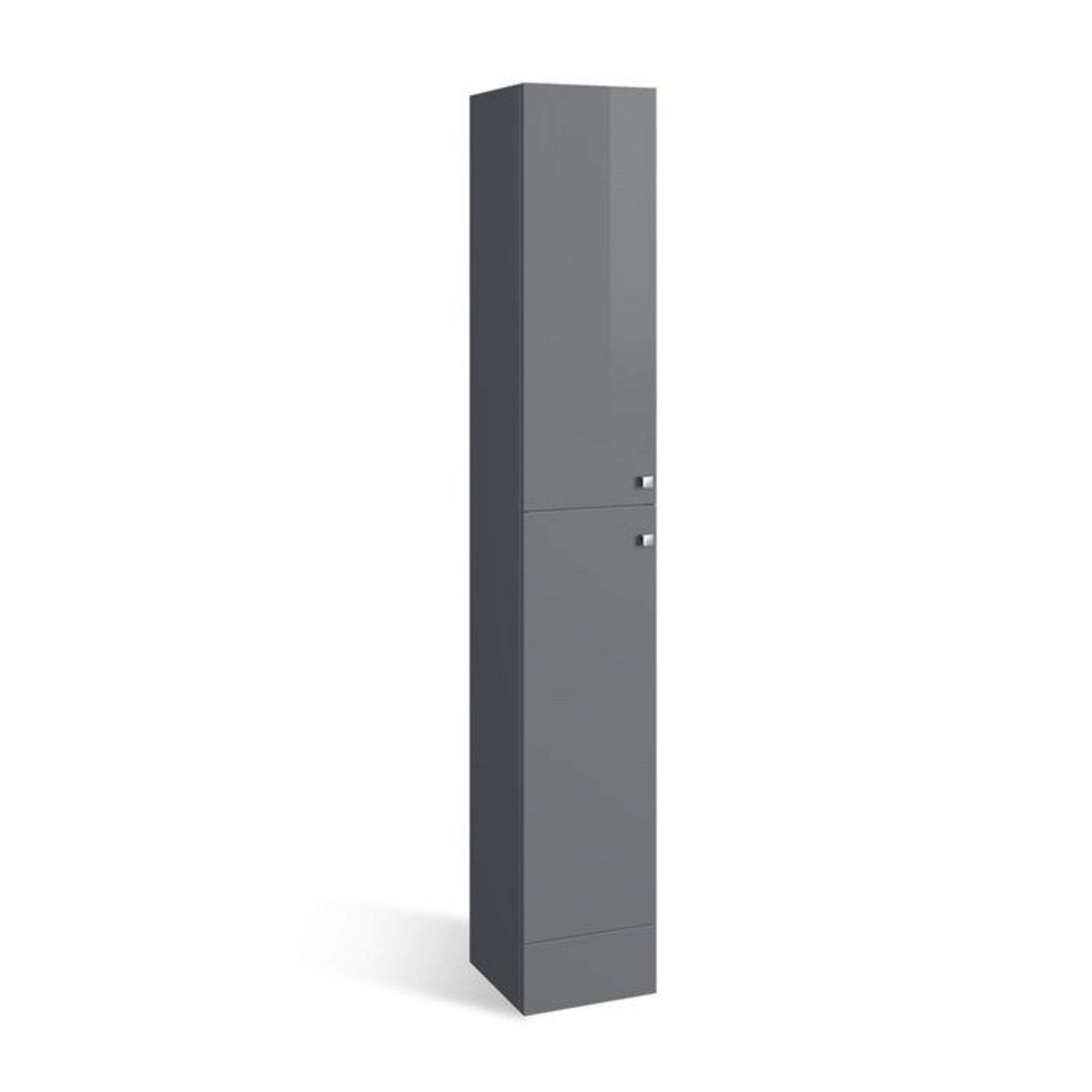(PP22) 1900x300mm Harper Gloss Grey Tall Storage Cabinet - Floor Standing. RRP £299.99. Our tall - Image 3 of 4