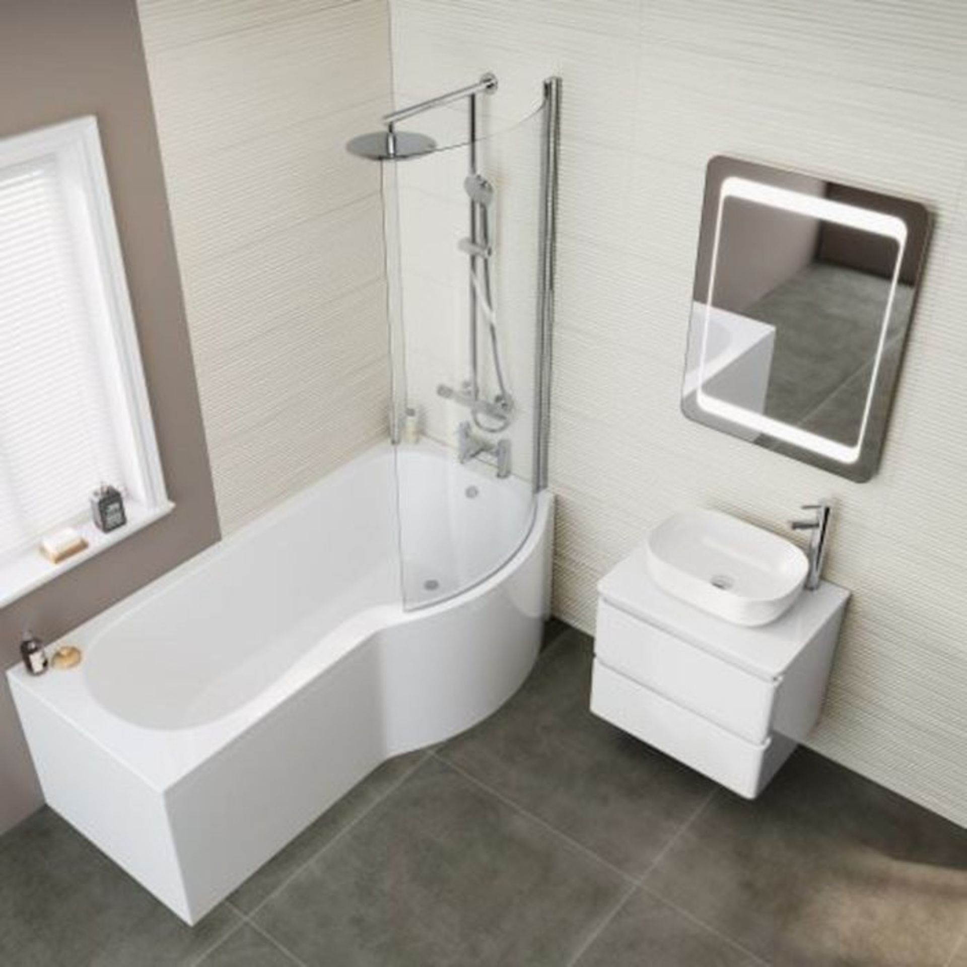 (XX42) 1700x850mm - Right Hand P-Shaped Bath with Front Panel (Excludes End Panel and Screen). ... - Image 2 of 4