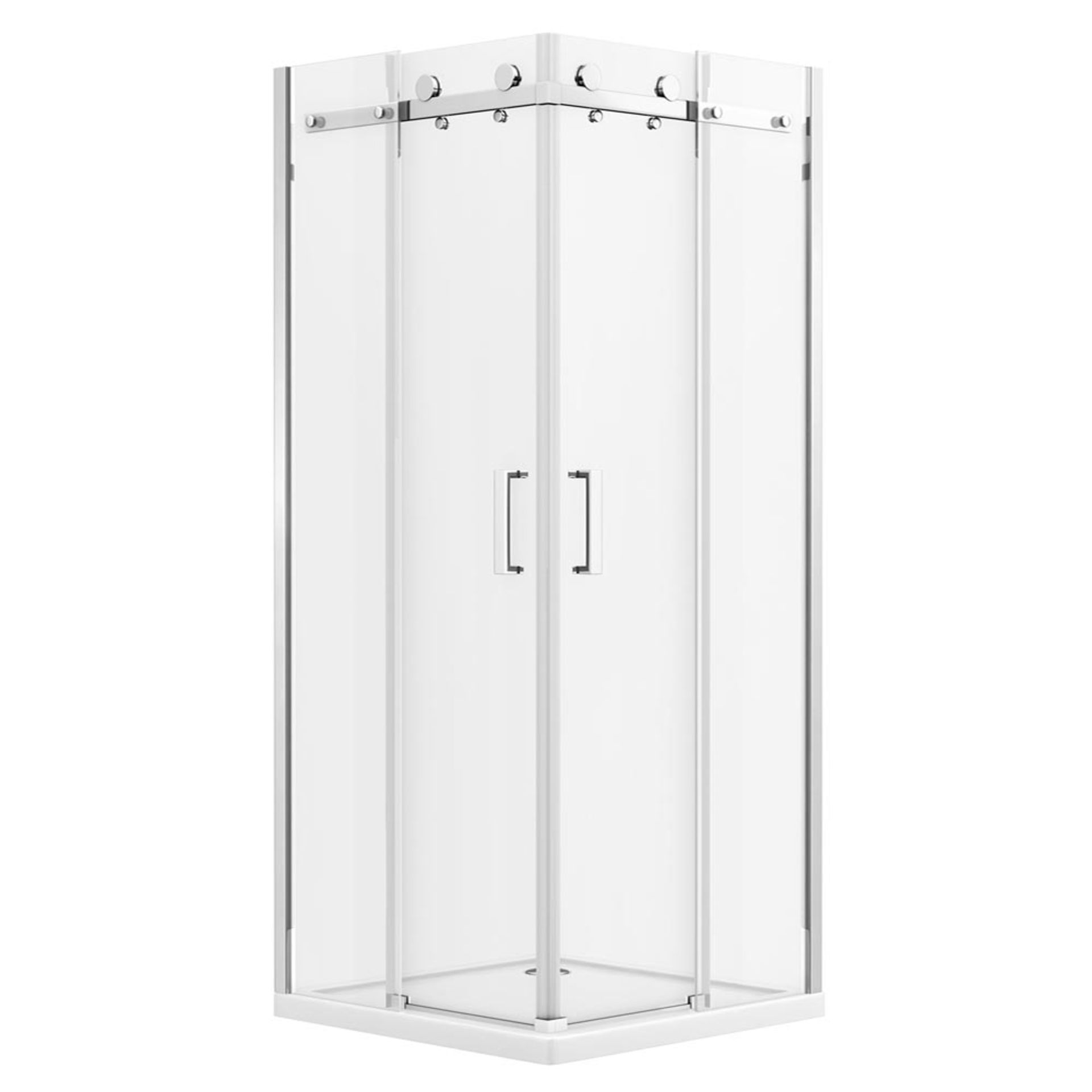 (XX61) 800x800mm Square Polished silver corner entry shower enclosure. RRP £330.00. The space ... - Image 2 of 2