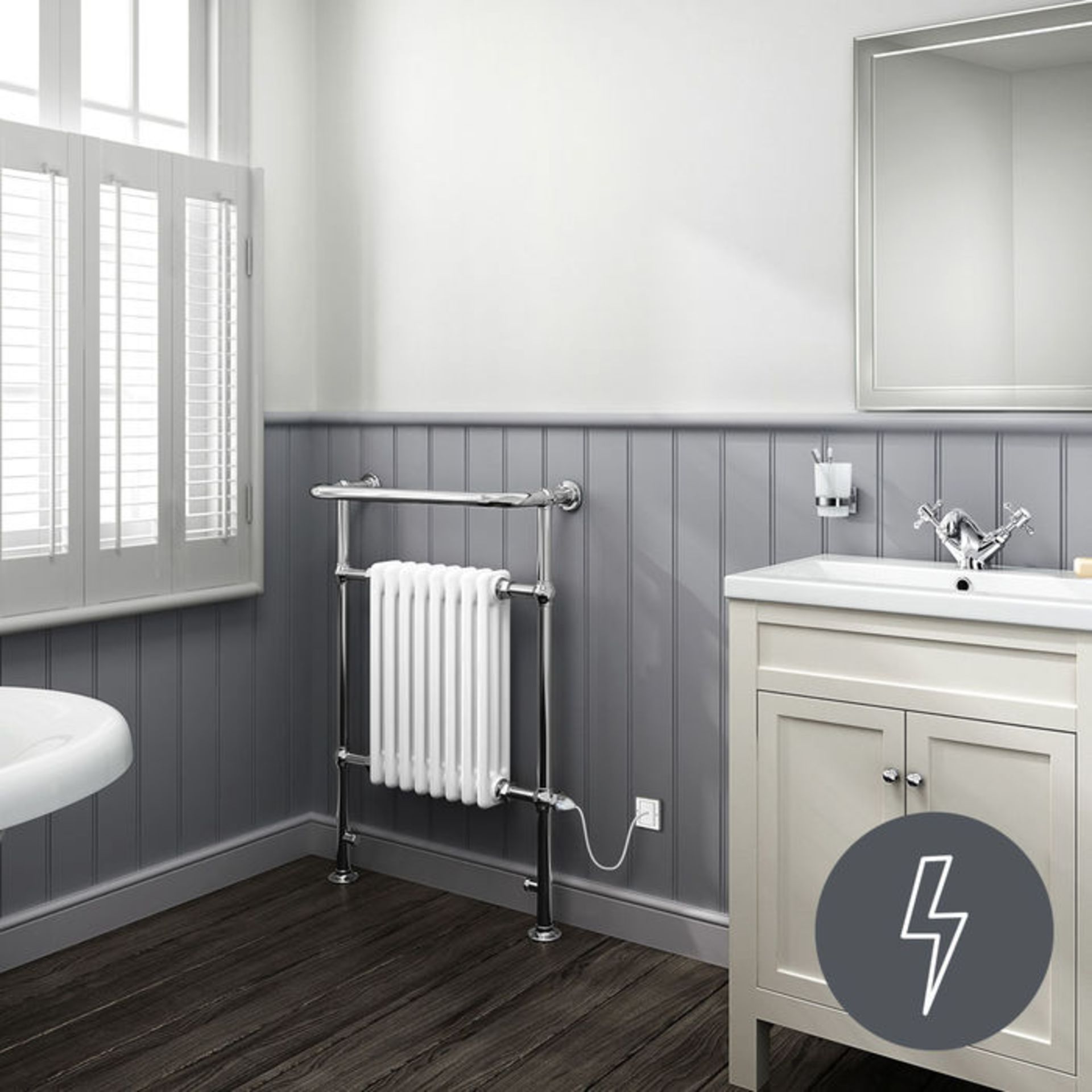 (DW38) 952x659mm Large Electric Traditional Wall Mounted Rail Radiator- Cambridge. RRP £351.99... - Image 2 of 3