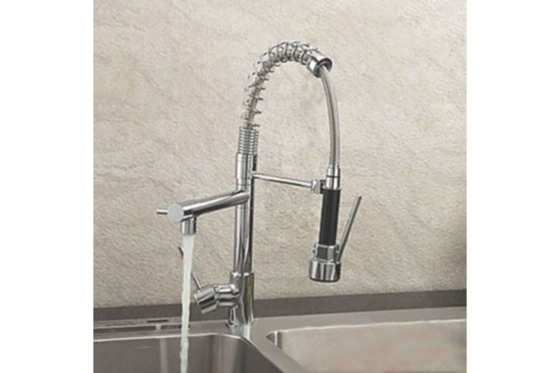 (QW222) Bentley Modern Monobloc Chrome Brass Pull Out Spray Mixer Tap. RRP £349.99. This tap is from