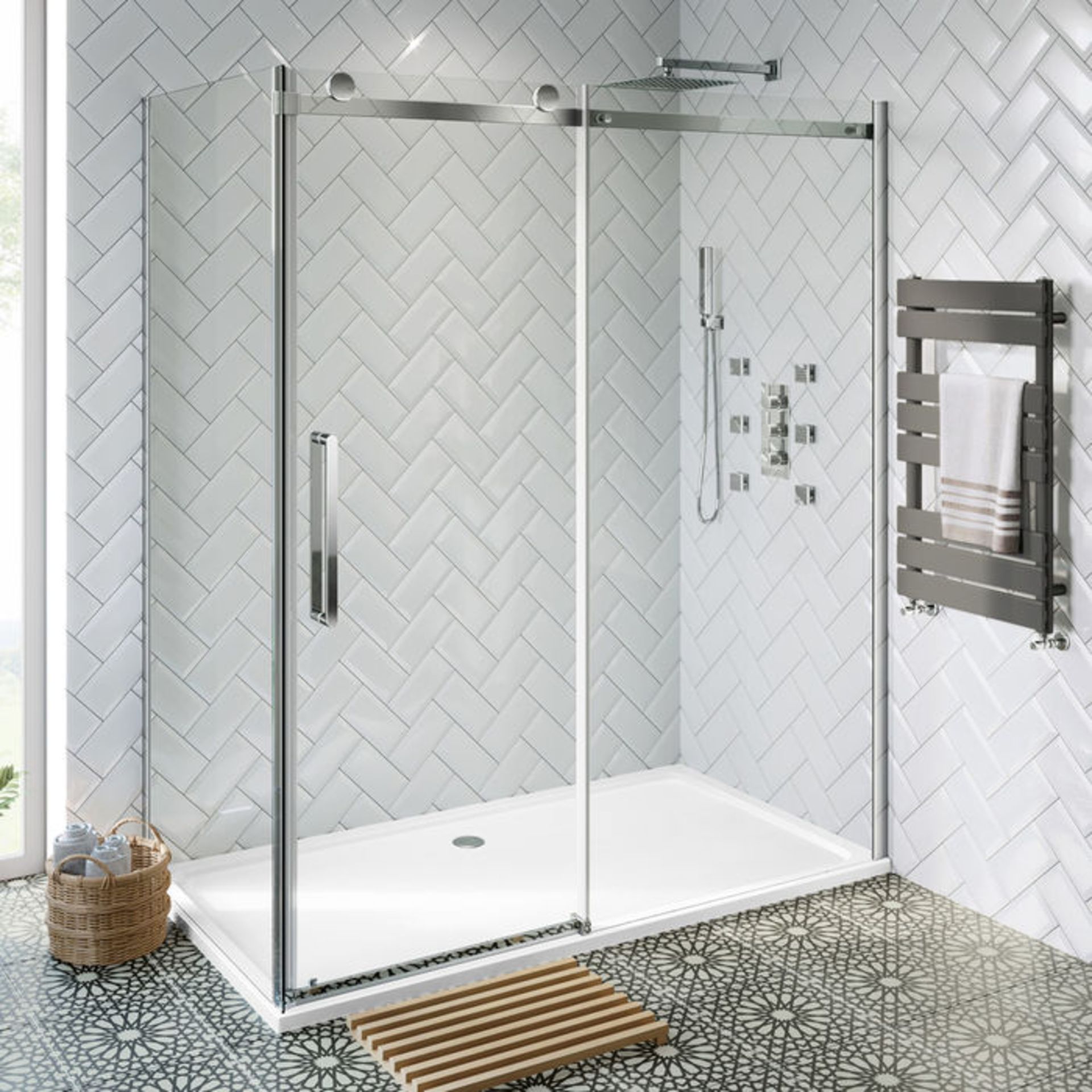 (DW6) 1700x900mm - 10mm - Premium Frameless EasyClean Sliding Door Shower Enclosure. RRP £643.... - Image 2 of 3