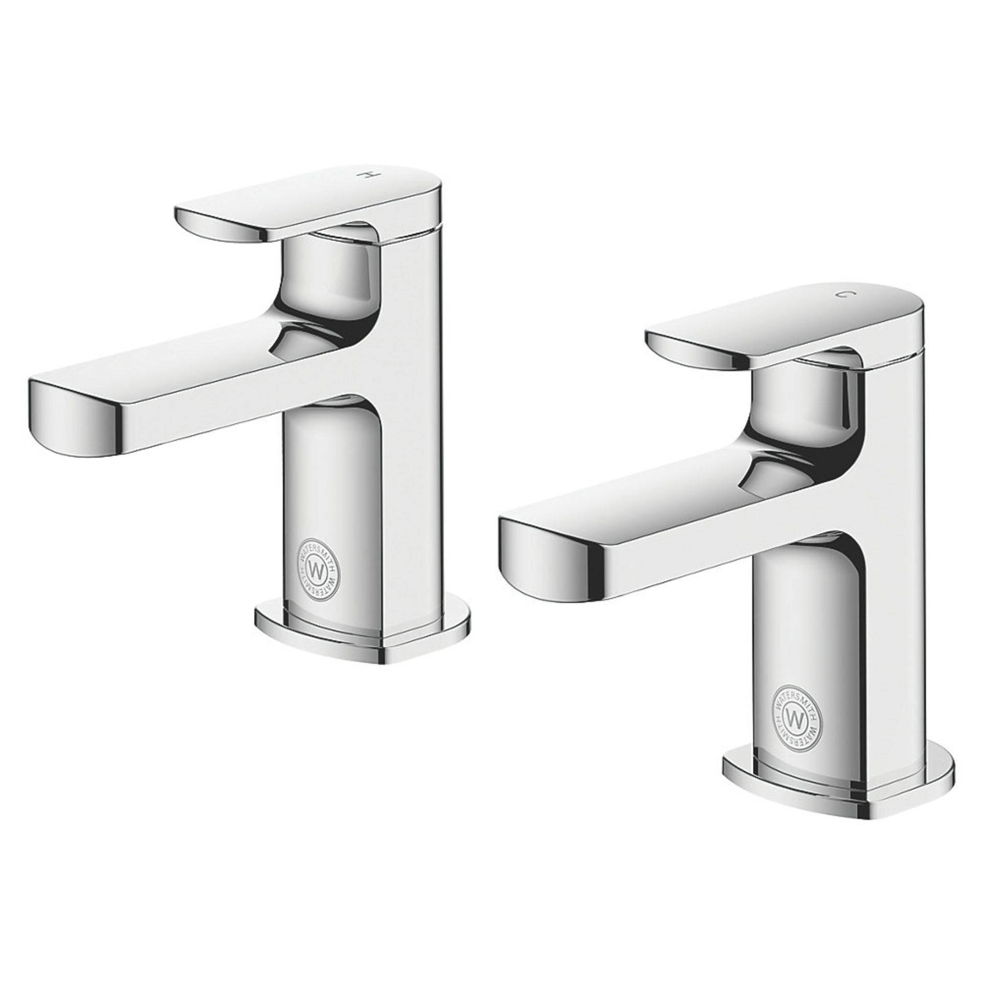 (XX129) Heritage Clyde Bath taps Pair. _ turn operation. Chrome-plated brass. Combines contemp...