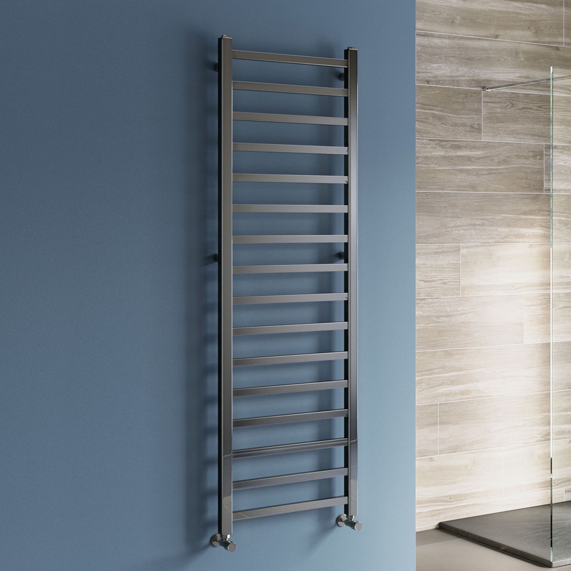 (DW16) 1600x500mm Black Nickel Square Rail Ladder Towel Radiator. RRP £374.99. Constructed fro...