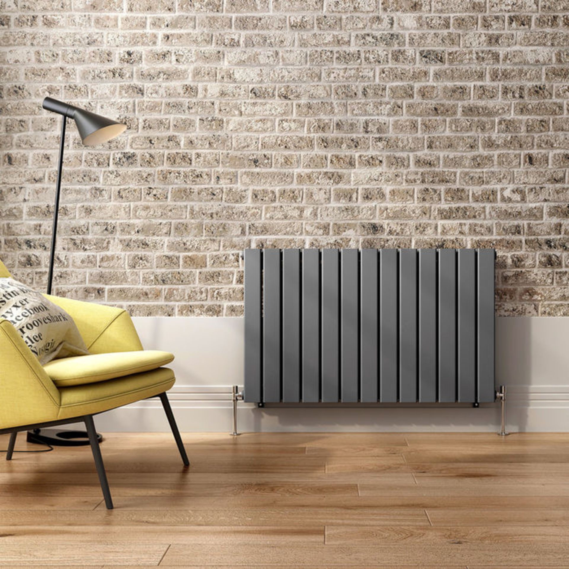 635x1020mm Anthracite Double Flat Panel Horizontal Radiator. **Revised RRP £499.99** - Image 4 of 9