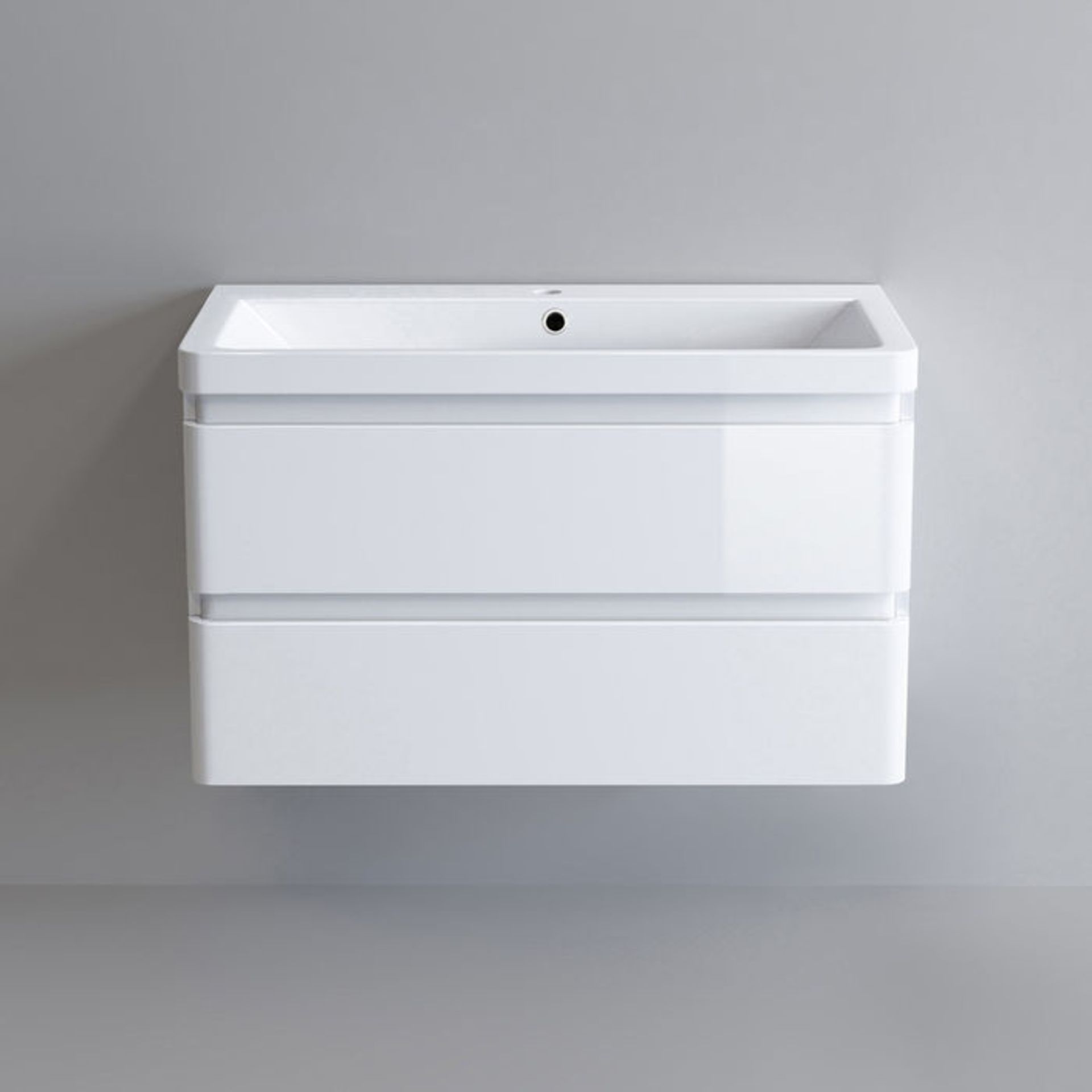 (DW41) 800mm Denver Gloss White Built In Sink Drawer Unit - Wall Hung. RRP £499.99. Comes comp... - Image 4 of 5